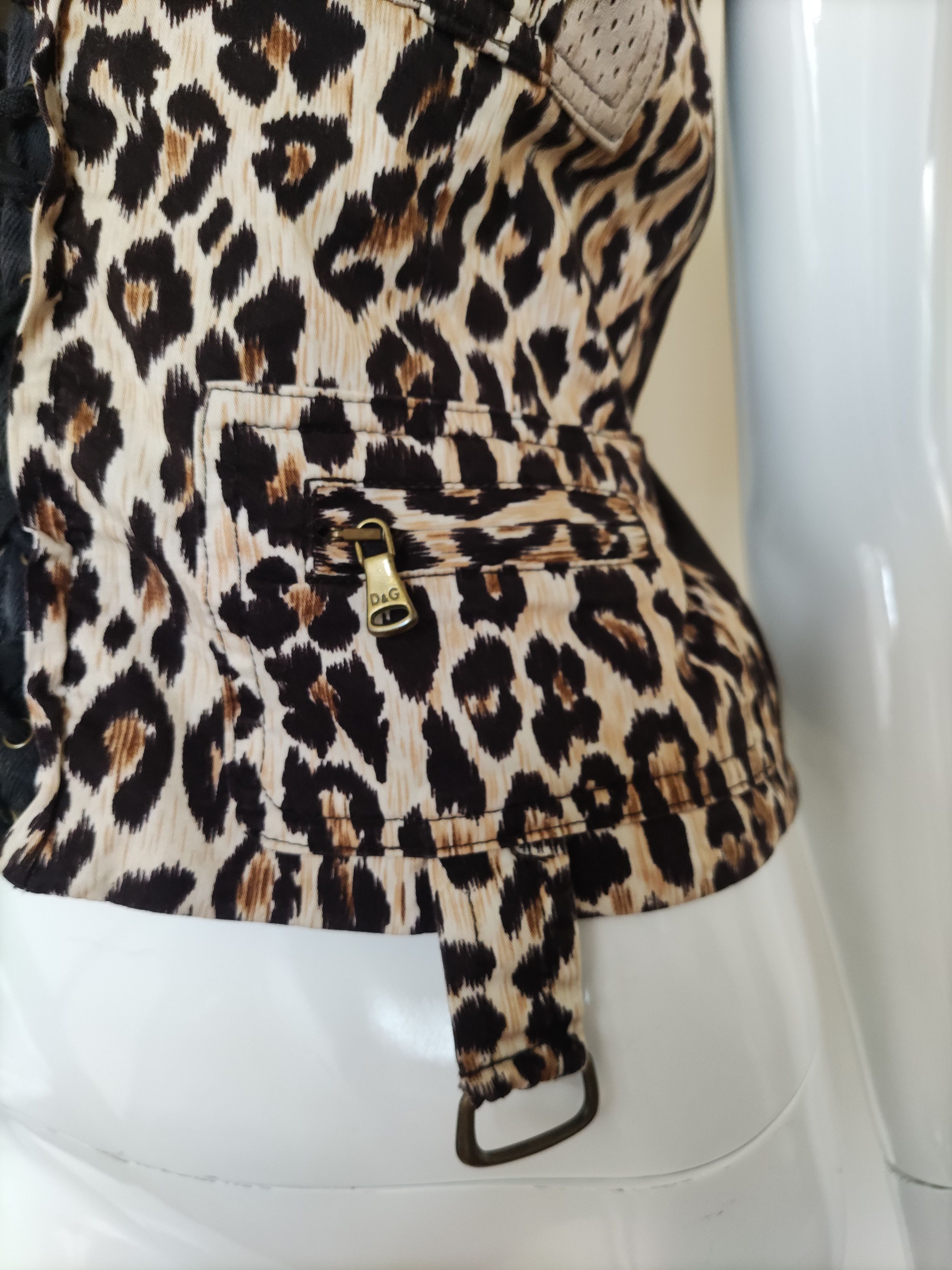Dolce & Gabbana D&G Dolce and Gabbana Leopard Tiger Bustier Cargo Top Corset Size L / US 10 / IT 46 - 4 Thumbnail