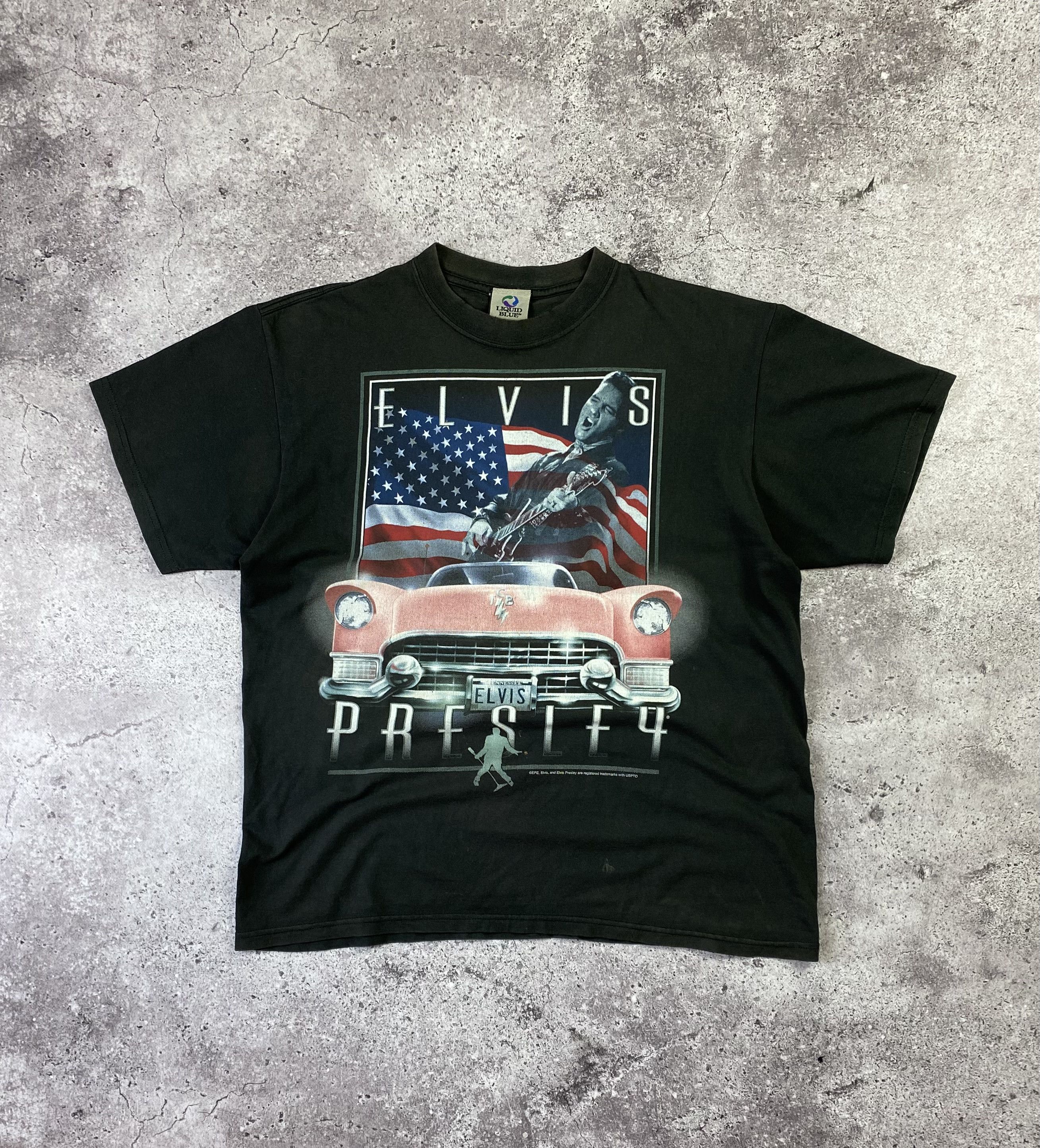 Liquid Blue × Vintage Vintage 90s Faded Elvis Presley Liquid Blue T Shirt Size US L / EU 52-54 / 3 - 1 Thumbnail