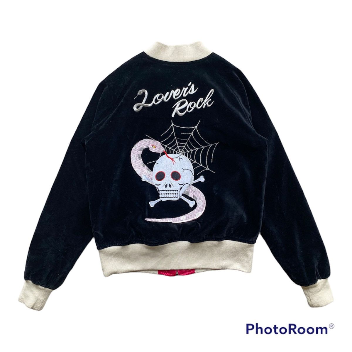 Japanese Brand × Vintage Rare 90s LOVERS ROCK Snake Skull Sukajan Velvet Jacket Size US S / EU 44-46 / 1 - 1 Thumbnail