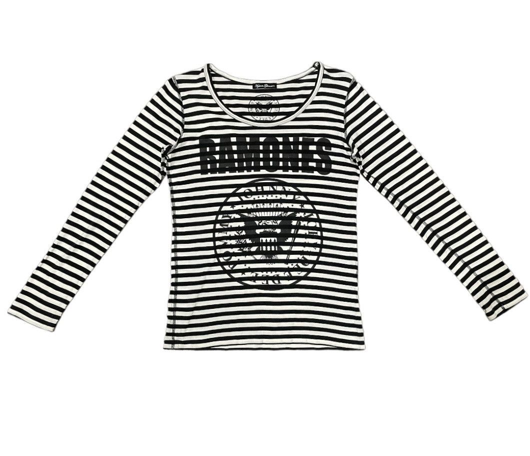 image of Band Tees x Hysteric Glamour Ramones Punk Prisoner Longsleeve Tee in Black White, Women's