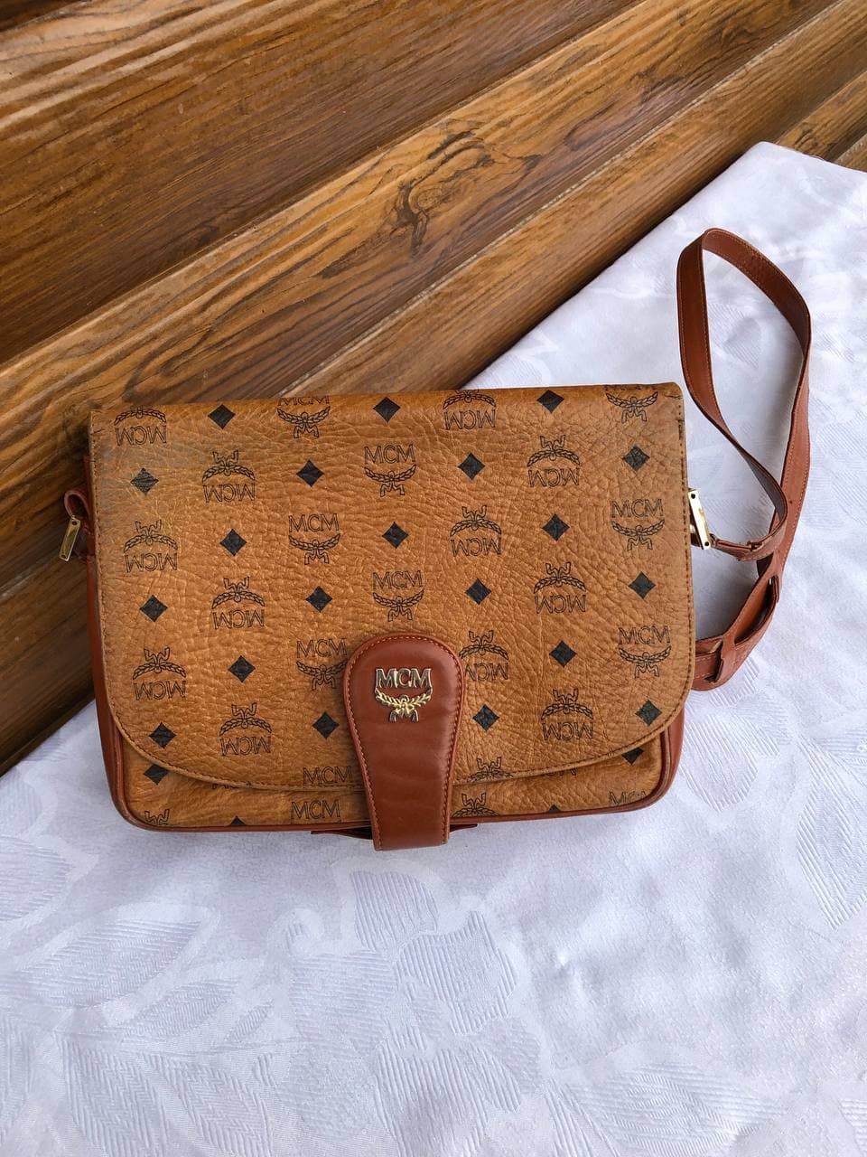 Vintage Mcm Munchen handmade leather shoulder bag