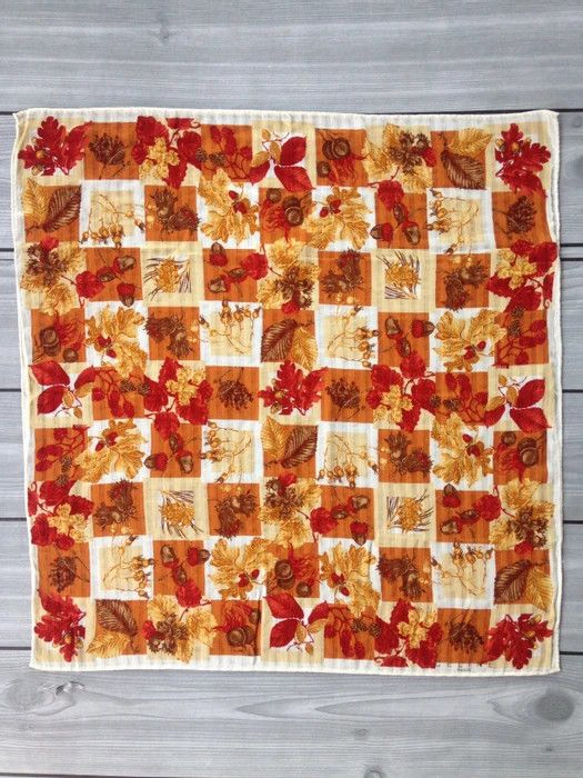 Celine × Other Celine Floral Abstract Motive Check Scarves Size ONE SIZE - 1 Thumbnail