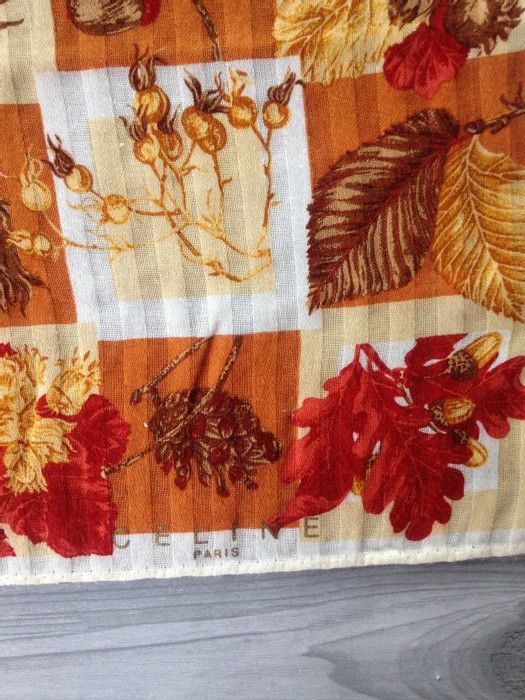 Celine × Other Celine Floral Abstract Motive Check Scarves Size ONE SIZE - 4 Thumbnail