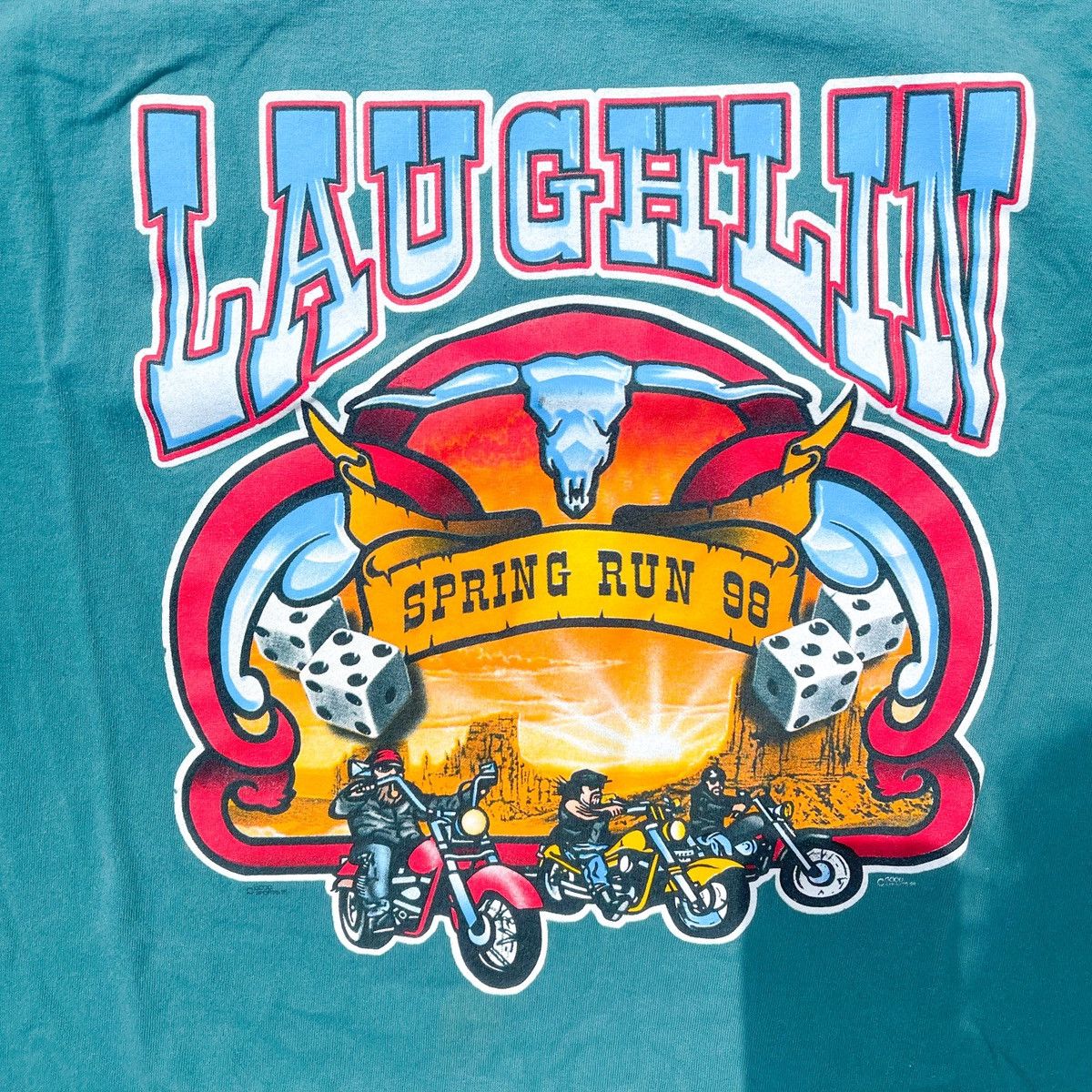 Vintage Vintage 1998 Laughlin Biker Motorcycle Tee Size US L / EU 52-54 / 3 - 4 Thumbnail