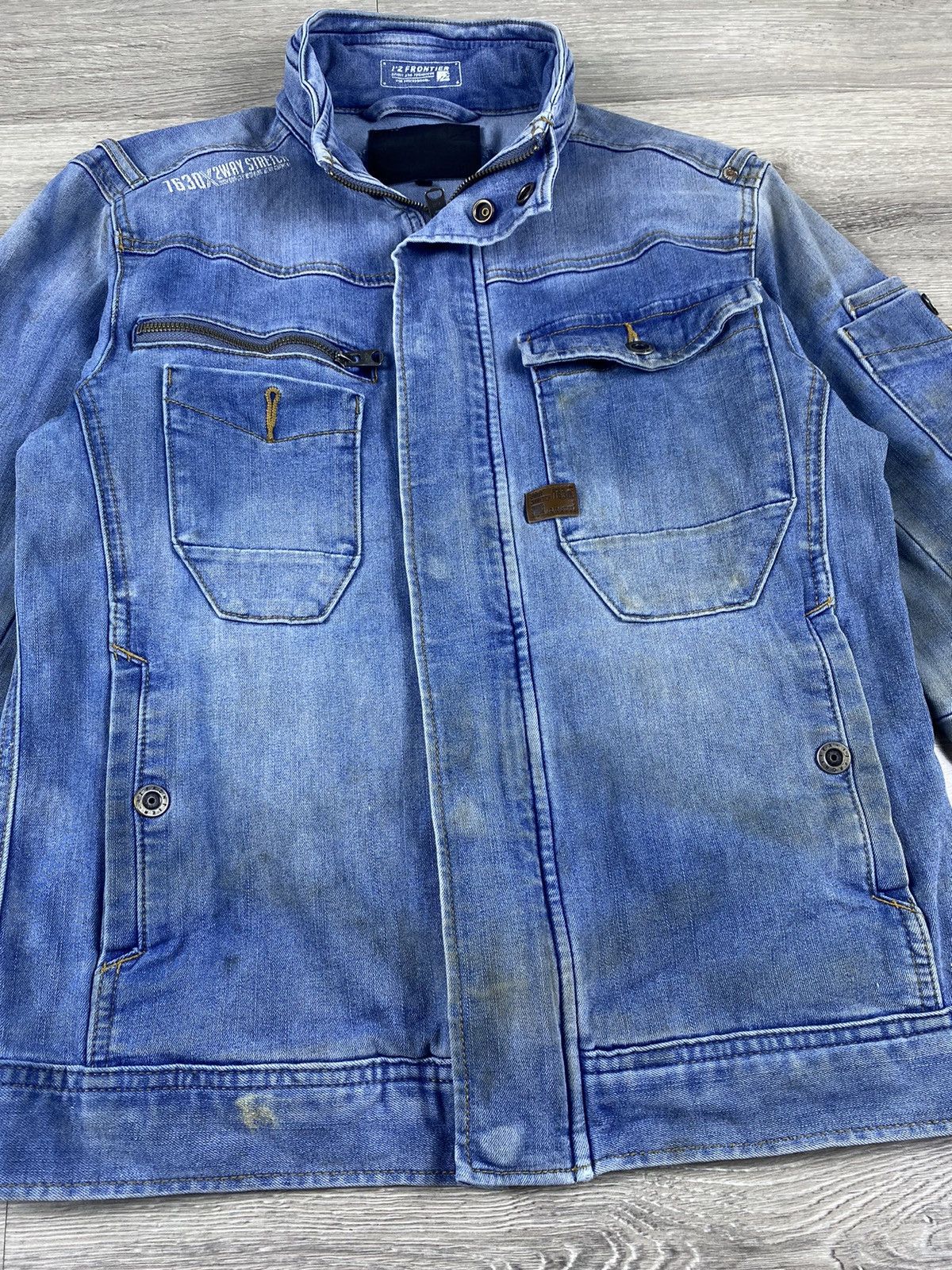 Japanese Brand IZ Frontier Racing Tactical Multi Pocket Denim Jacket Size US M / EU 48-50 / 2 - 3 Thumbnail