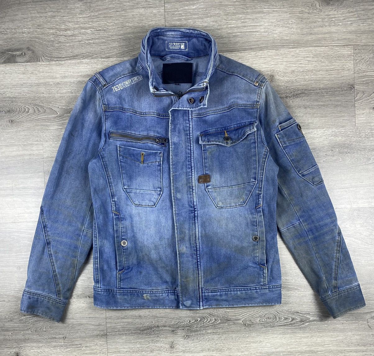 Japanese Brand IZ Frontier Racing Tactical Multi Pocket Denim Jacket Size US M / EU 48-50 / 2 - 1 Thumbnail