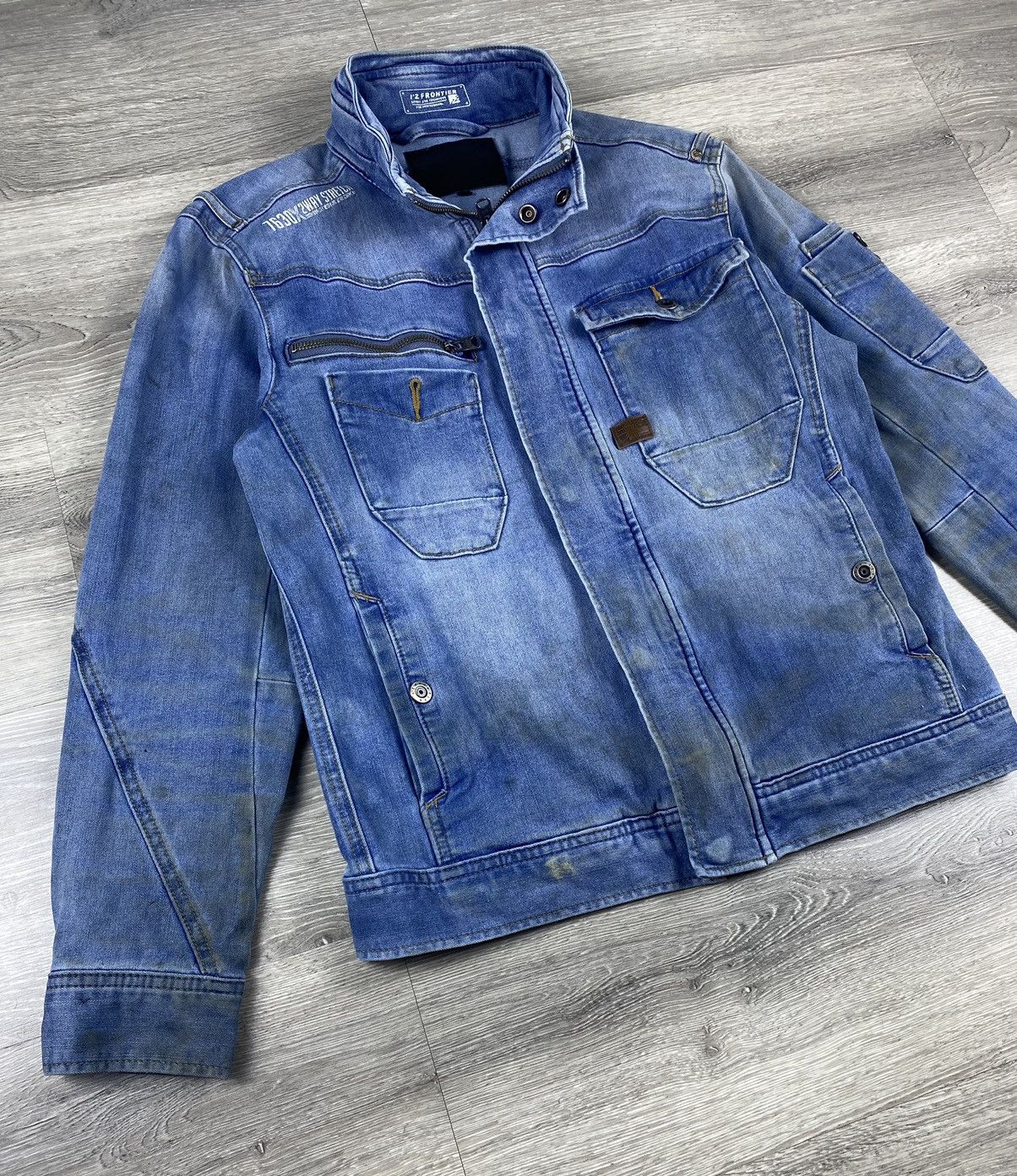 Japanese Brand IZ Frontier Racing Tactical Multi Pocket Denim Jacket Size US M / EU 48-50 / 2 - 2 Thumbnail