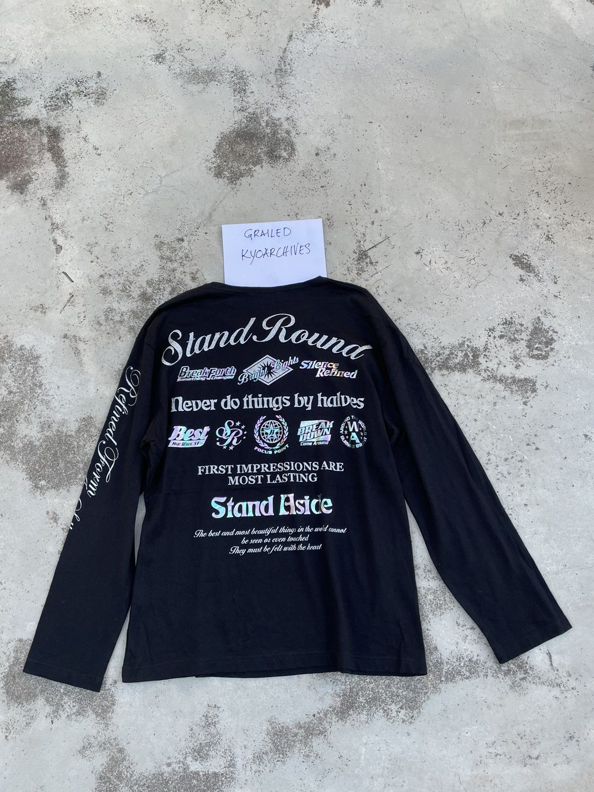 Japanese Brand STAND ROUND BLACK LONG SLEEVE Size US XXL / EU 58 / 5 - 3 Thumbnail