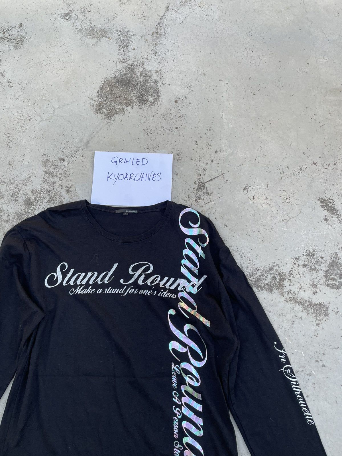 Japanese Brand STAND ROUND BLACK LONG SLEEVE Size US XXL / EU 58 / 5 - 2 Thumbnail