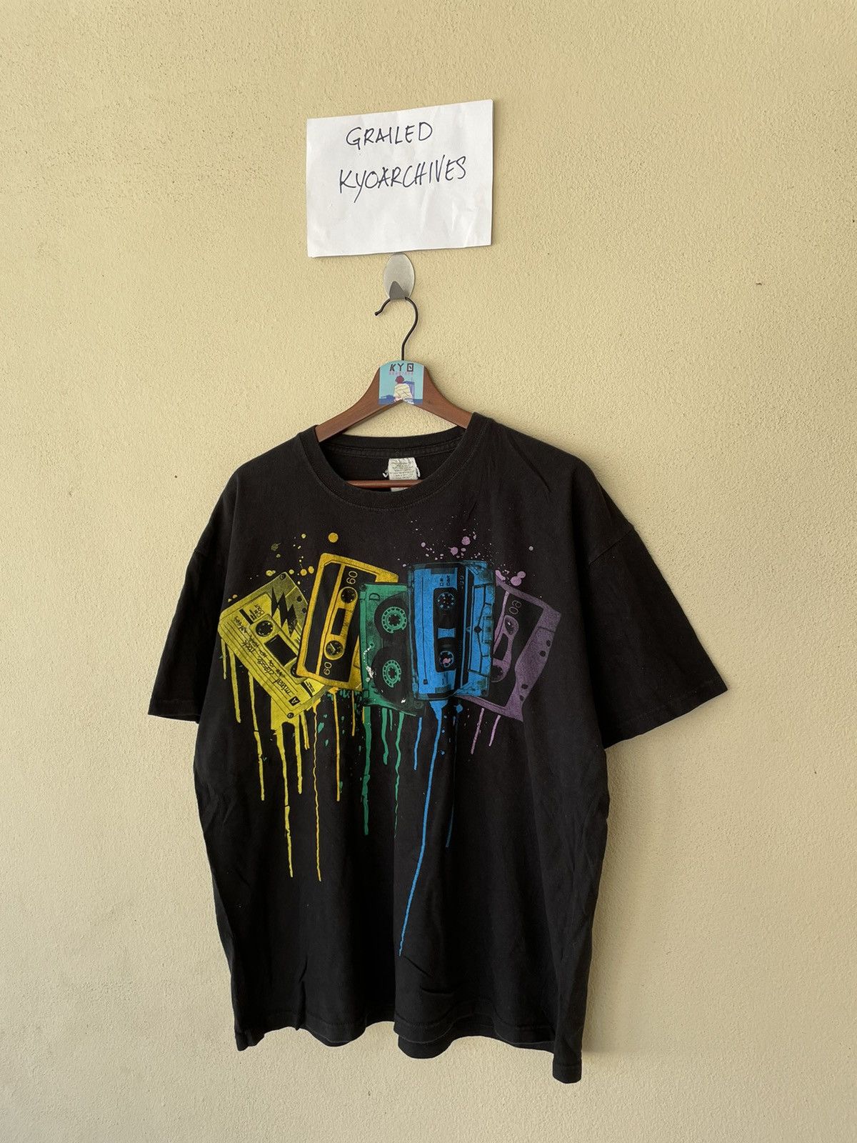 Japanese Brand × Vintage Y2K CASSETTE BLACK TEE Size US XL / EU 56 / 4 - 2 Thumbnail
