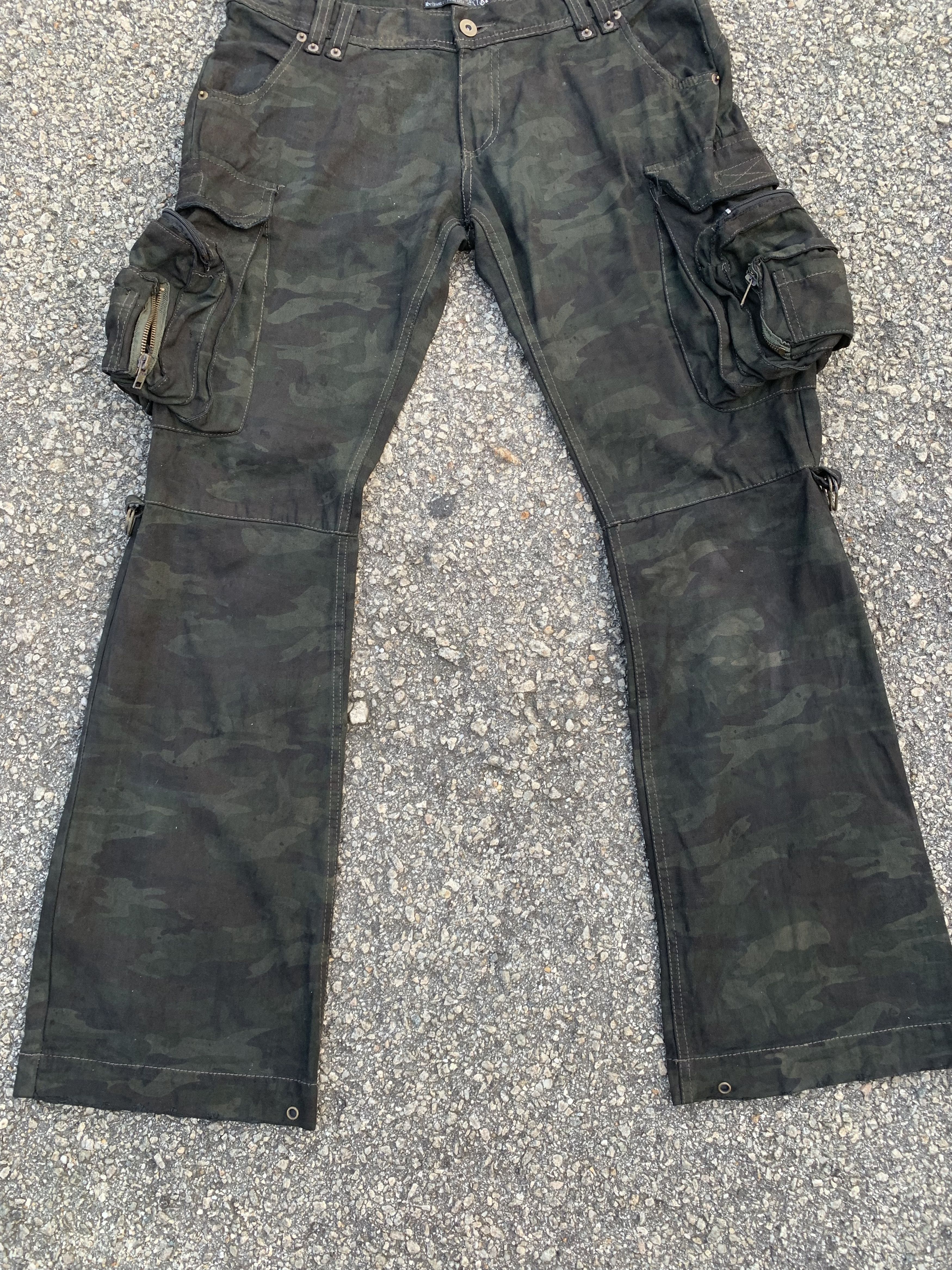 If Six Was Nine Cargo Pants Tie Dye Riot Boocut Multipocket Army 3D Pocket Size US 34 / EU 50 - 3 Thumbnail