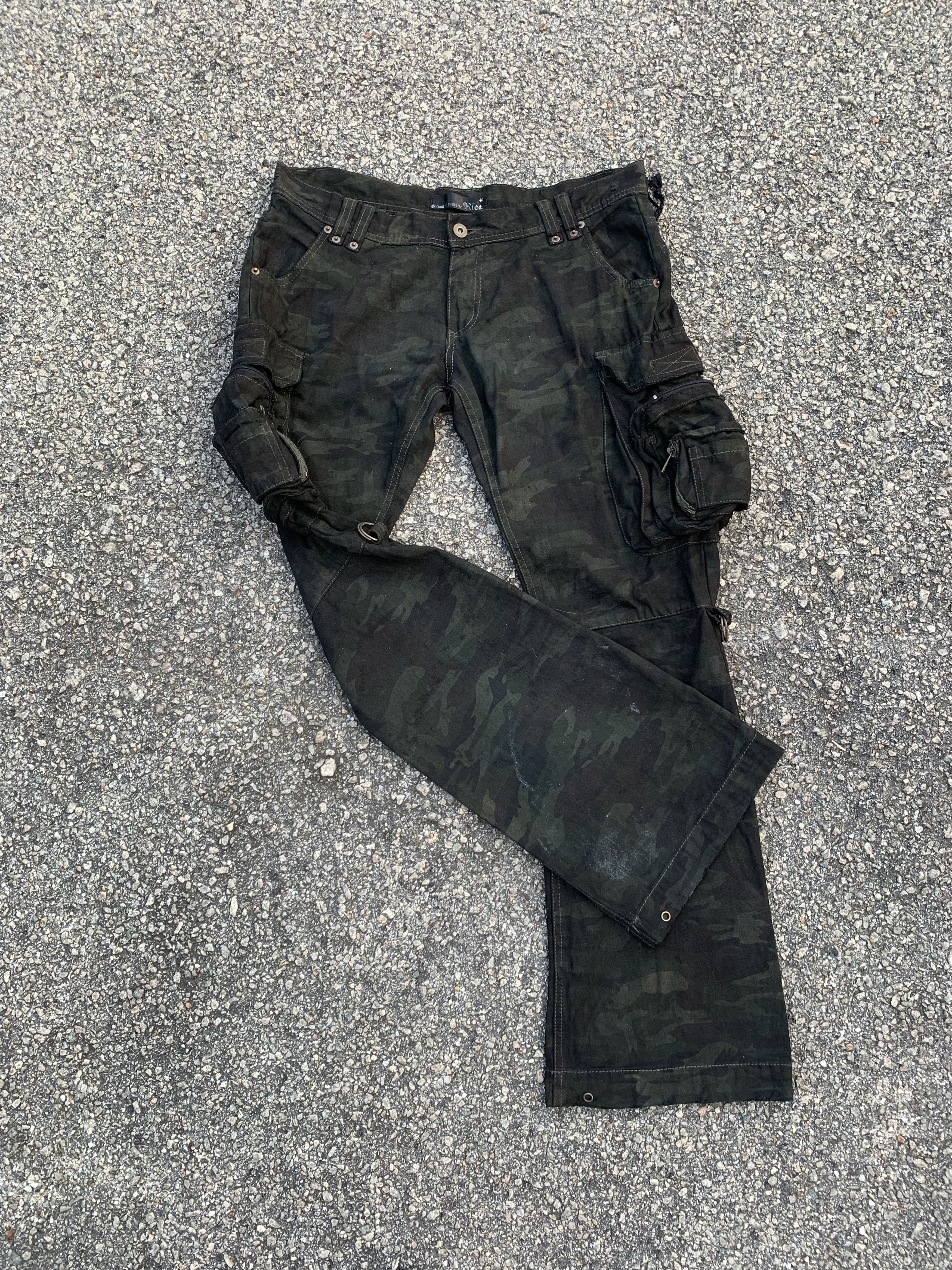 If Six Was Nine Cargo Pants Tie Dye Riot Boocut Multipocket Army 3D Pocket Size US 34 / EU 50 - 9 Thumbnail