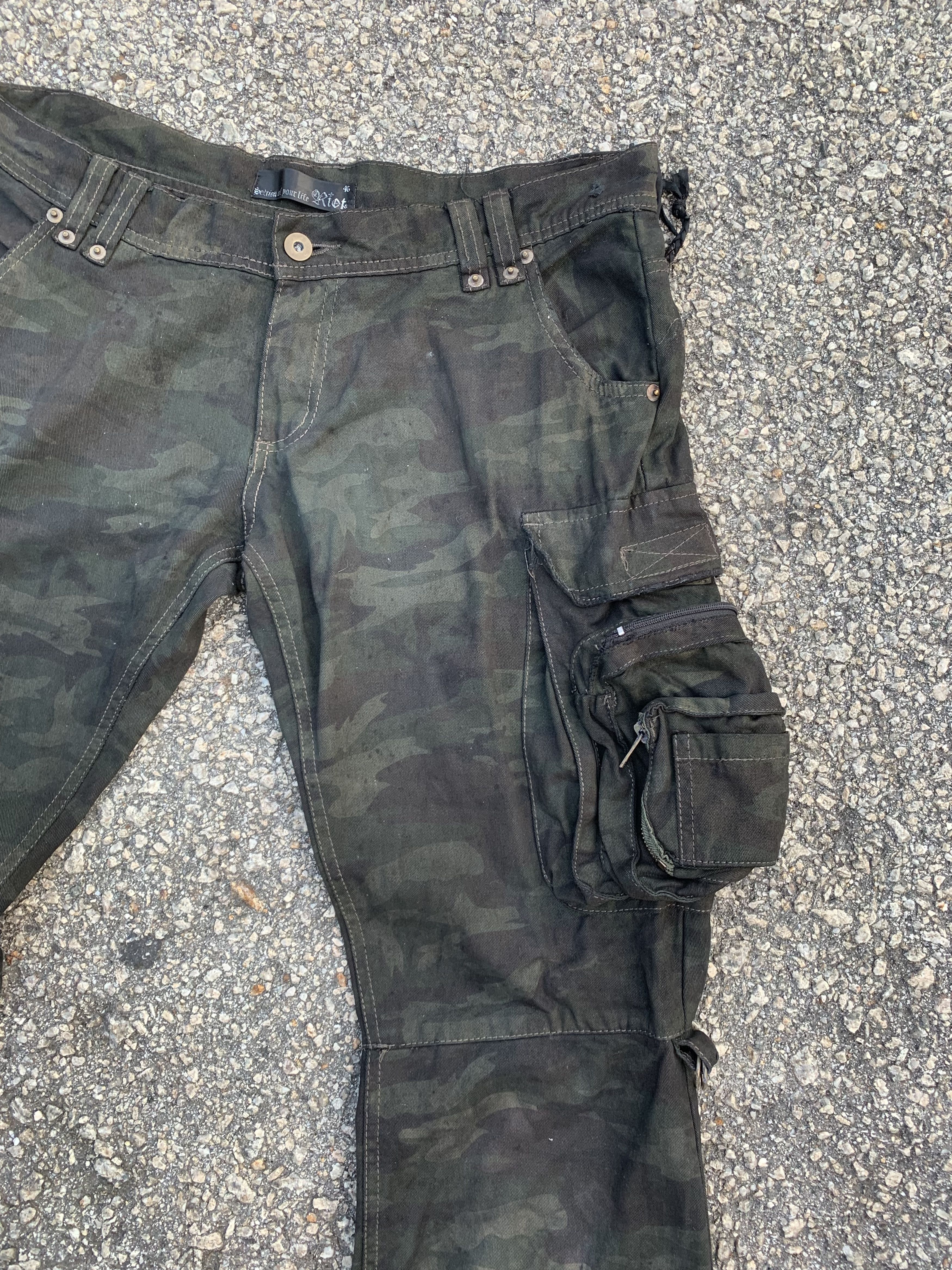 If Six Was Nine Cargo Pants Tie Dye Riot Boocut Multipocket Army 3D Pocket Size US 34 / EU 50 - 5 Thumbnail