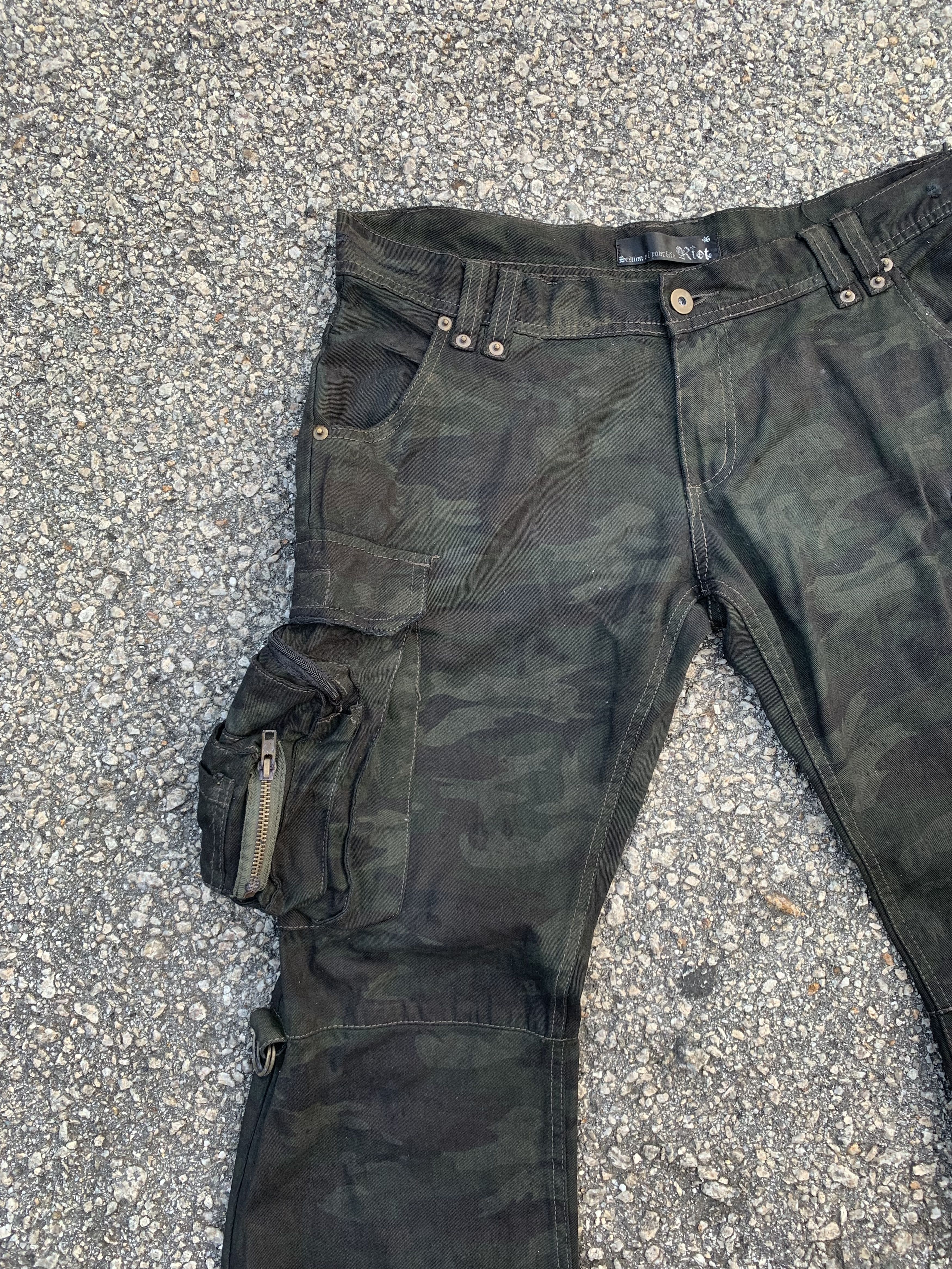 If Six Was Nine Cargo Pants Tie Dye Riot Boocut Multipocket Army 3D Pocket Size US 34 / EU 50 - 4 Thumbnail