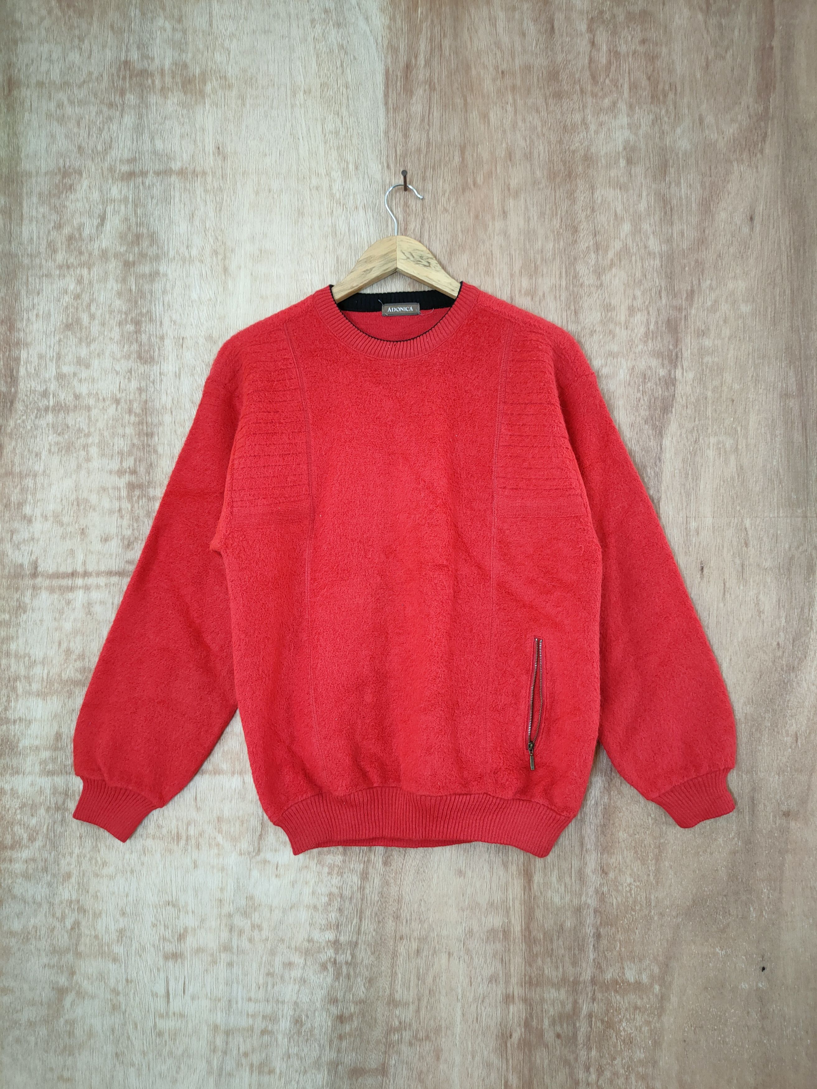 Japanese Brand Adonica red cardigan knitwear sweatshirt japan #46-682 Size US M / EU 48-50 / 2 - 1 Thumbnail