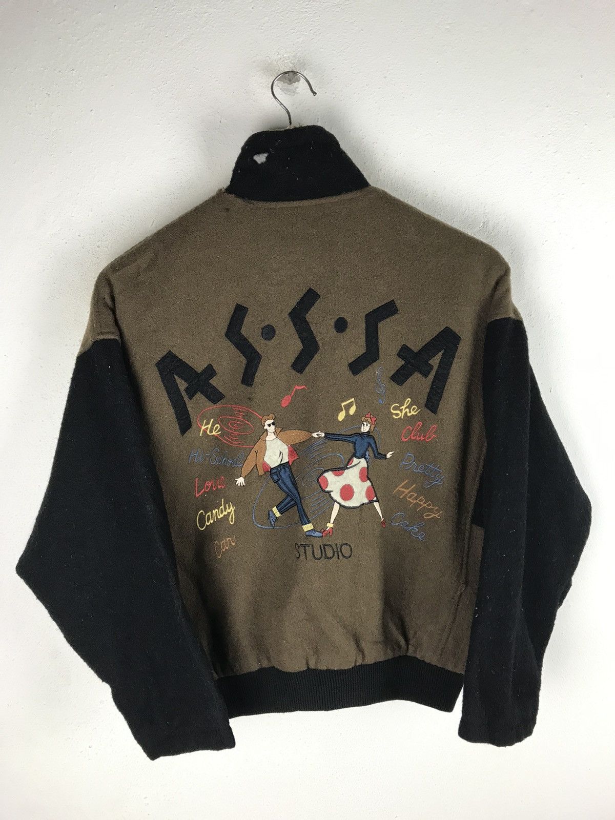 Vintage Vintage ASSA Studio Varsity Jacket with Embroidered Dance Size US M / EU 48-50 / 2 - 2 Thumbnail