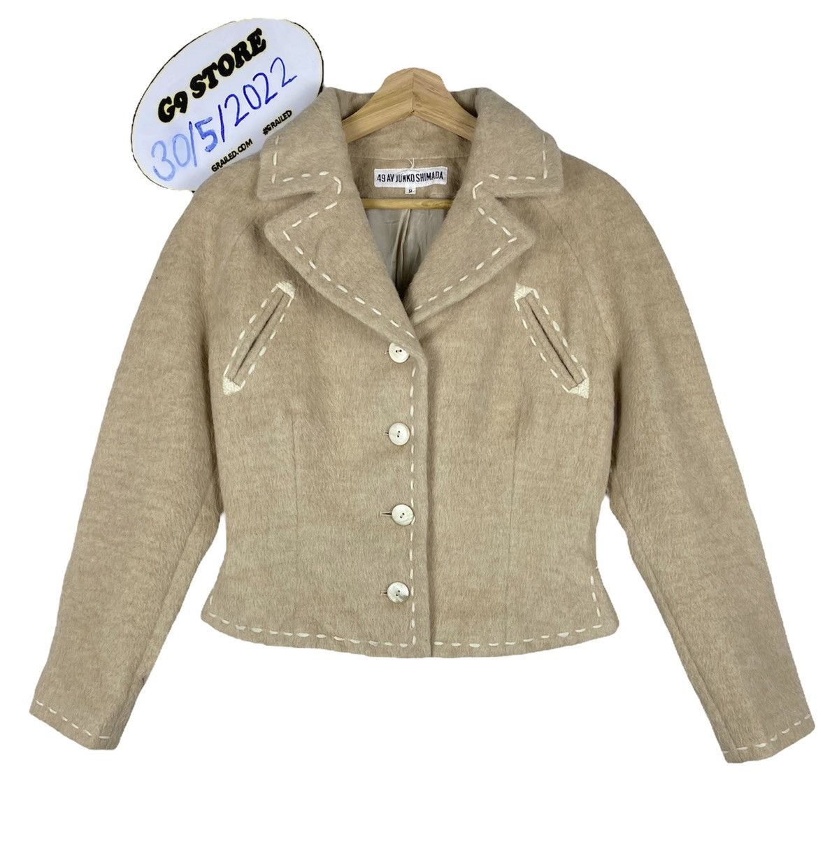 image of Cardigan Gone Vintage Junko Shimada Cropped Mohair Wool Jacket, Men's (Size Small)