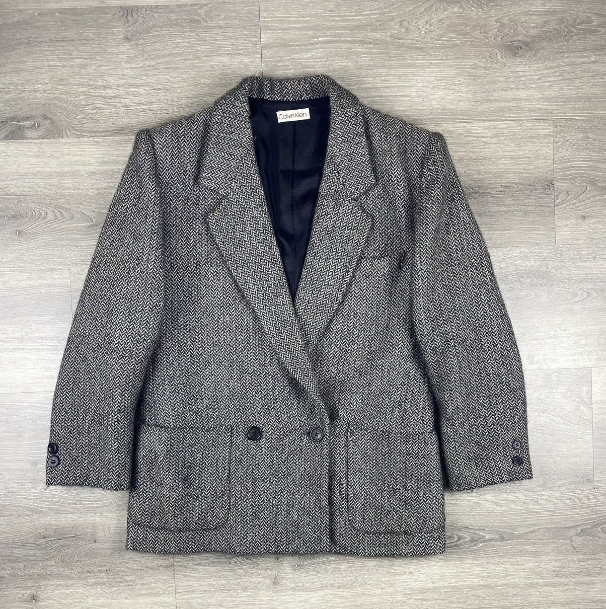 Calvin Klein Calvin Klein Double Breasted Blazer Wool Coats Jacket Size M / US 6-8 / IT 42-44 - 1 Thumbnail