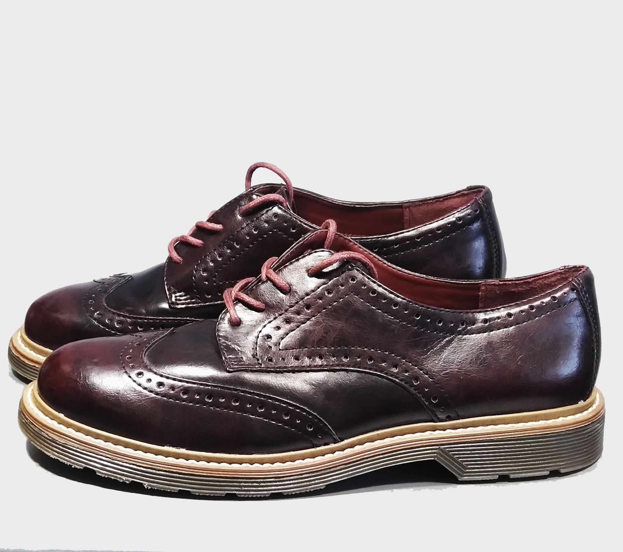 Graceland women's oxford shoes in maroon leather