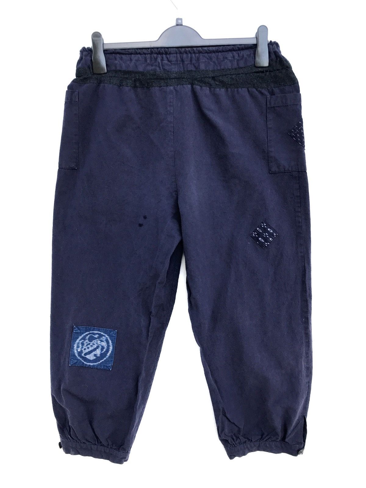 Handmade × Indigo × Japanese Brand Japanese Handmade Indigo Patchwork Baggy Pants Size US 28 / EU 44 - 2 Thumbnail