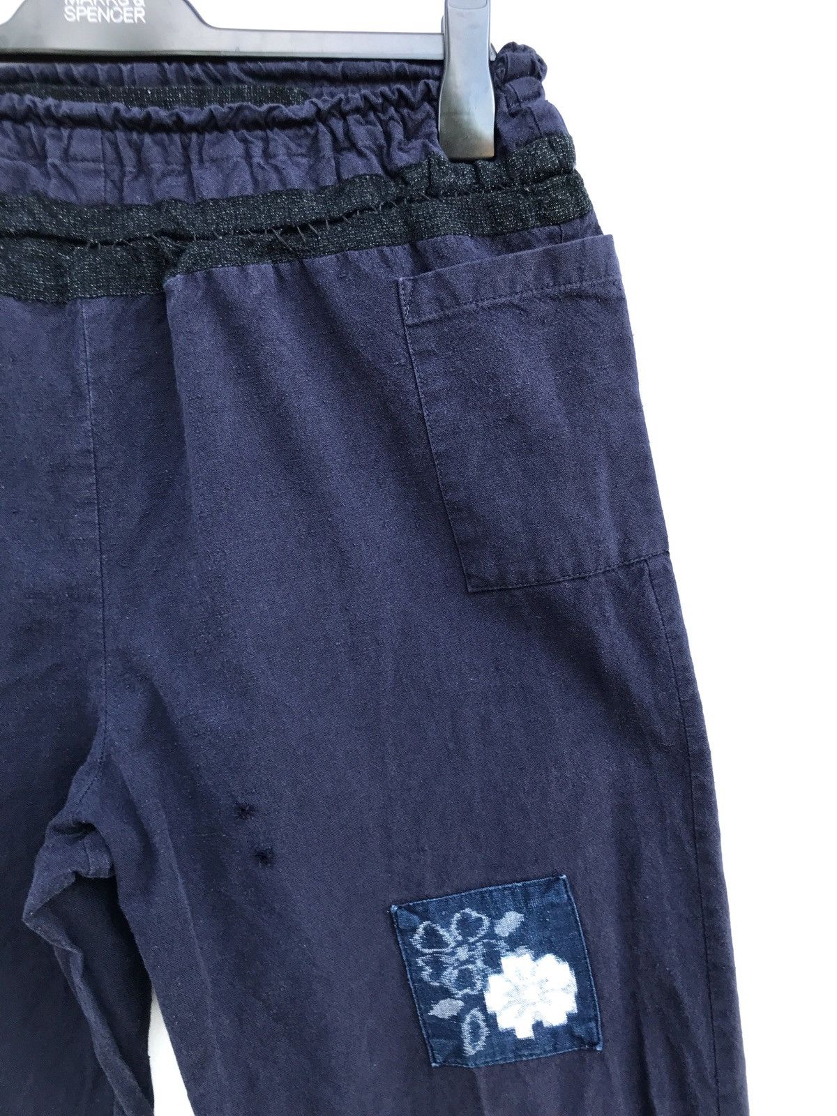 Handmade × Indigo × Japanese Brand Japanese Handmade Indigo Patchwork Baggy Pants Size US 28 / EU 44 - 7 Thumbnail