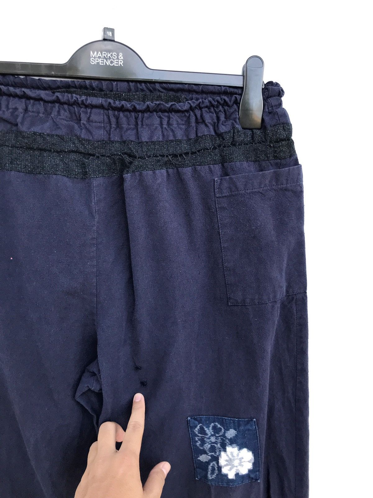 Handmade × Indigo × Japanese Brand Japanese Handmade Indigo Patchwork Baggy Pants Size US 28 / EU 44 - 12 Thumbnail