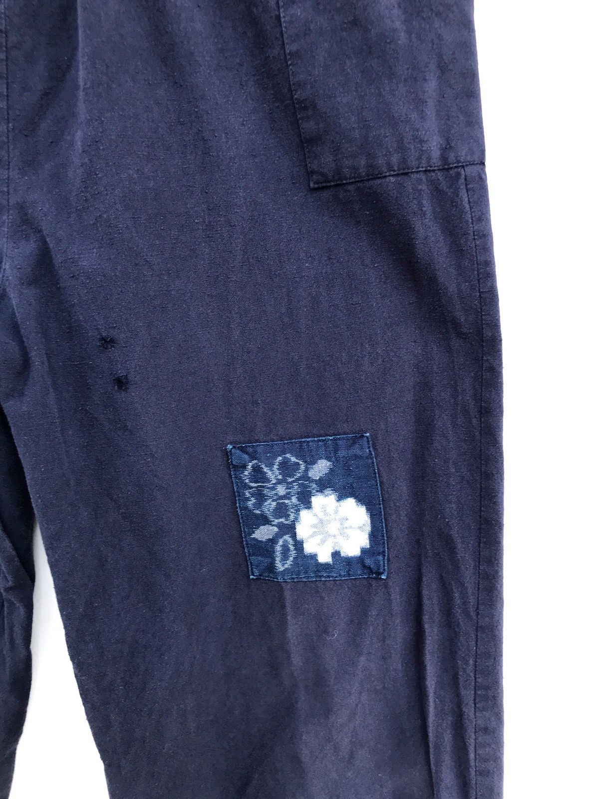 Handmade × Indigo × Japanese Brand Japanese Handmade Indigo Patchwork Baggy Pants Size US 28 / EU 44 - 6 Thumbnail