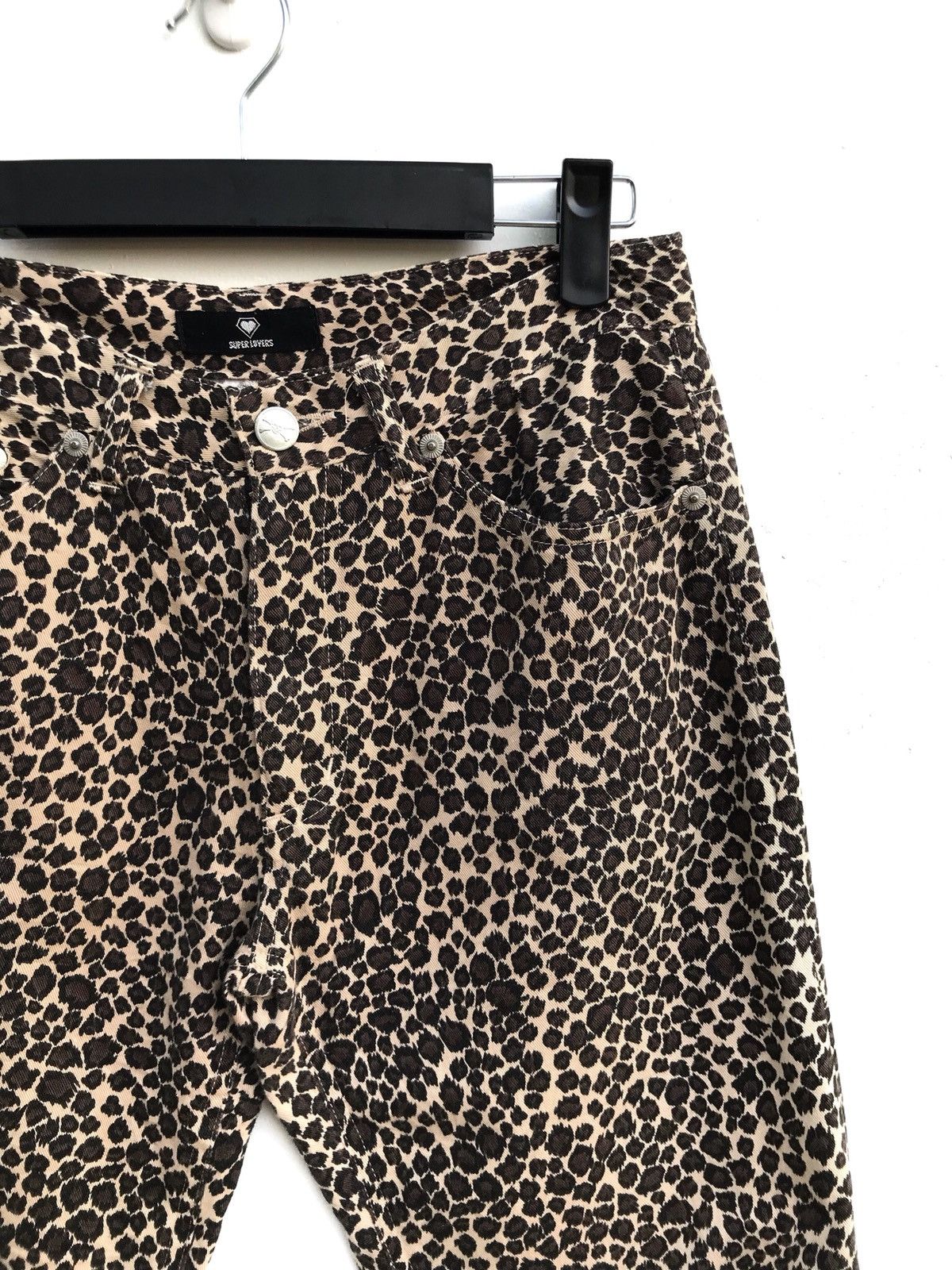 image of Lovers Rock x Seditionaries Superlover Leopard Print Slim Fit Pants in Brown, Men's (Size 26)
