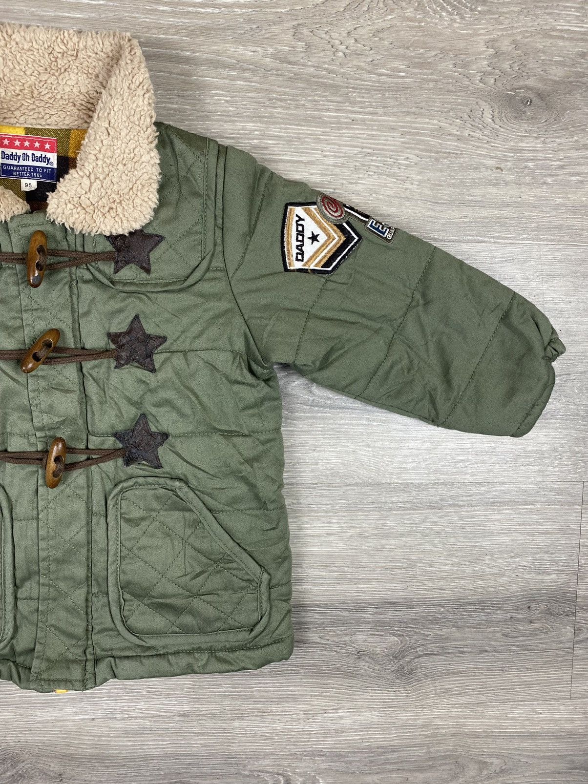 Japanese Brand Vintage Daddy Oh Daddy Sherpa Zipper Puffer Jacket For Kids Size US XXS / EU 40 - 3 Thumbnail