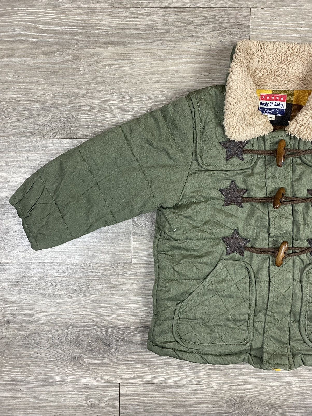Japanese Brand Vintage Daddy Oh Daddy Sherpa Zipper Puffer Jacket For Kids Size US XXS / EU 40 - 4 Thumbnail