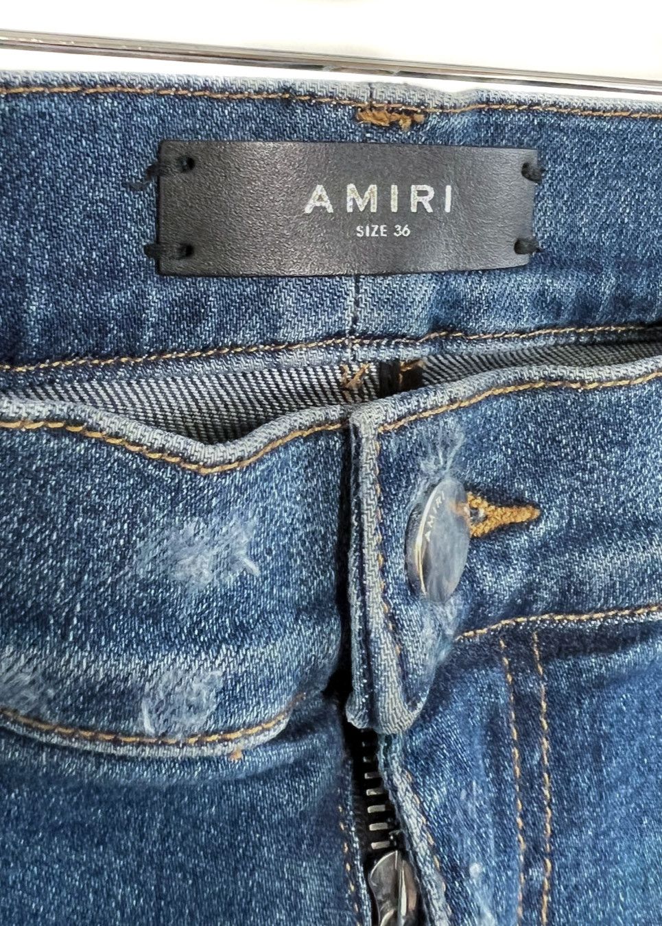 Amiri Amiri MX1 Blue Distressed Biker Jeans Size US 36 / EU 52 - 3 Thumbnail