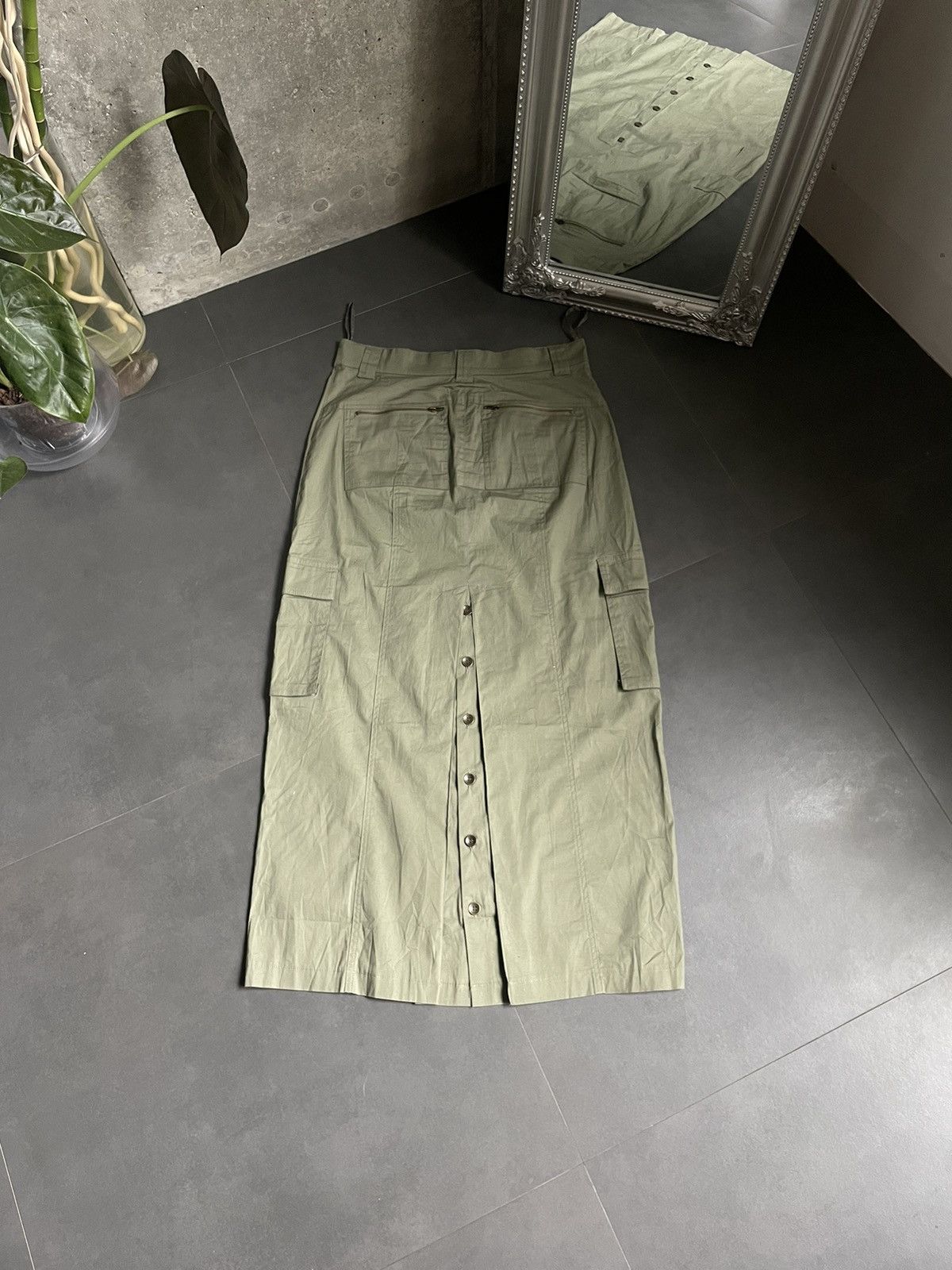 If Six Was Nine × Marithe + Francois Girbaud Vintage Japanese Maxi Cargo skirt Military Zip Size M Y2k Size 25" / US 0 / IT 36 - 2 Thumbnail