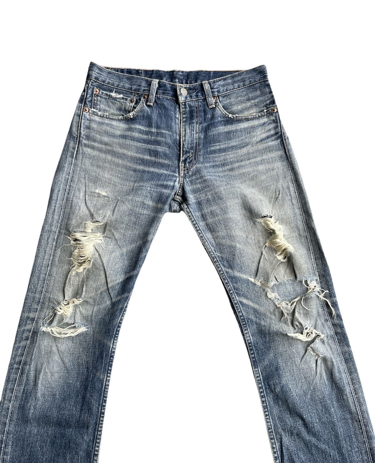 Levi's × Vintage Levis 505 e 2005 Japan Vintage Distressed Denim Size US 31 - 5 Thumbnail