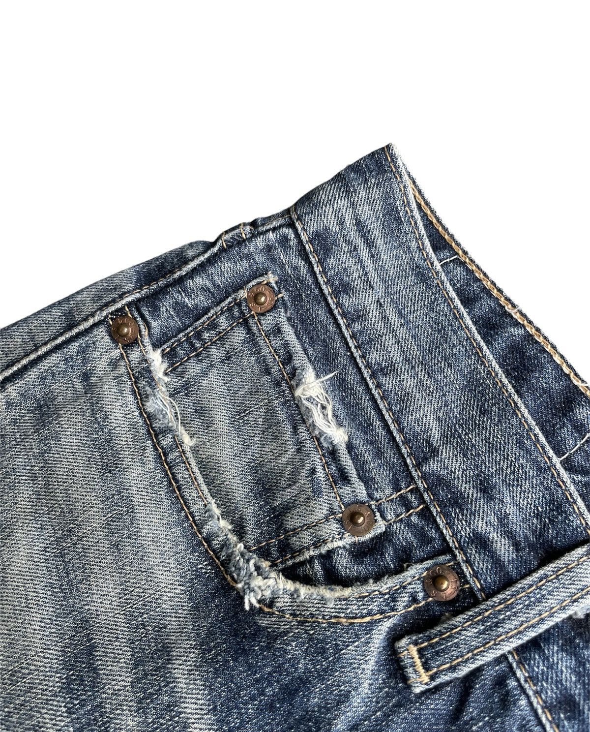 Levi's × Vintage Levis 505 e 2005 Japan Vintage Distressed Denim Size US 31 - 10 Thumbnail