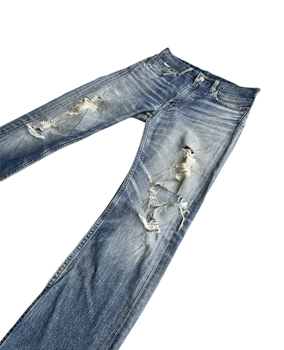 Levi's × Vintage Levis 505 e 2005 Japan Vintage Distressed Denim Size US 31 - 4 Thumbnail