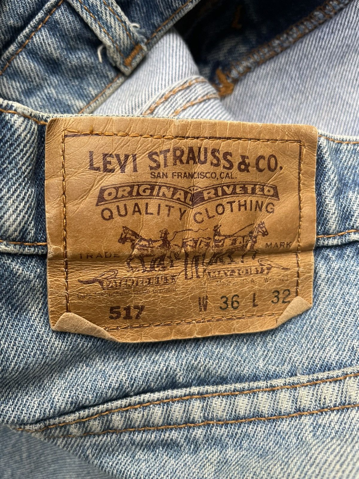 Levi's Levis 517 e Orange Tag Vintage 1992 Aging Distressed Denim Size US 34 / EU 50 - 18 Thumbnail