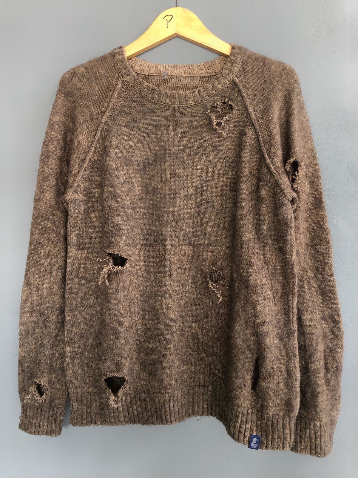 If Six Was Nine × Japanese Brand × Le Grande Bleu (L.G.B.) Distressed Bayflow Knitwear Brown Japan Style Size US M / EU 48-50 / 2 - 2 Thumbnail