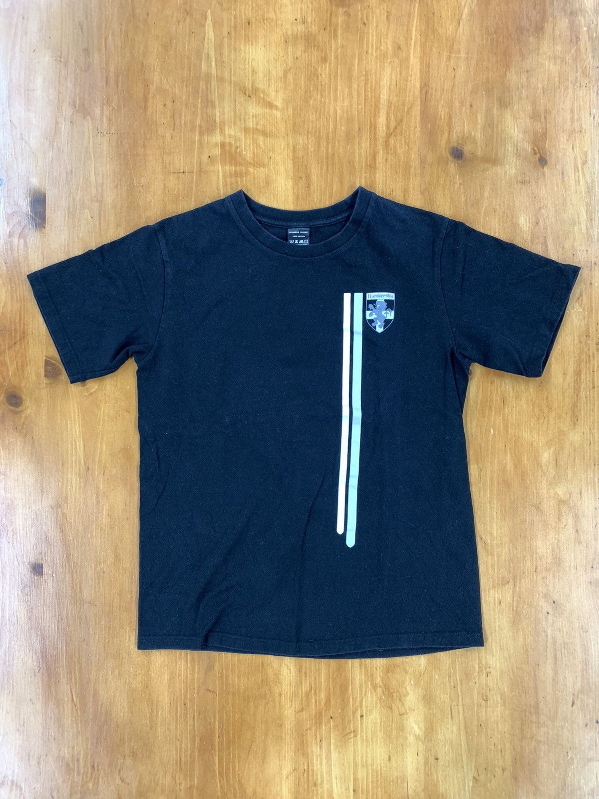 image of Number N Ine x Takahiromiyashita The Soloist Number Nine Lambretta Racing Stripe Tee in Black (Size