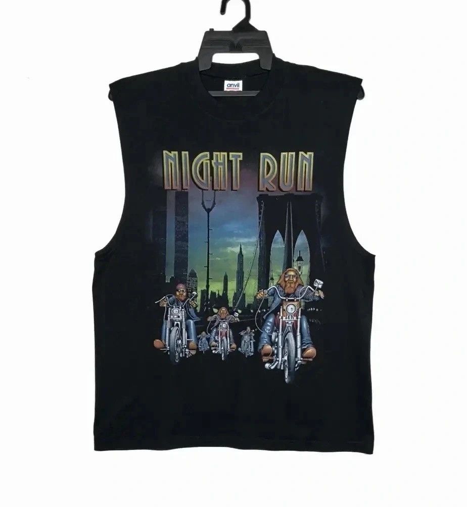 Vintage vintage night run sleeveless tshirt vintage graphics tee Size US L / EU 52-54 / 3 - 1 Thumbnail