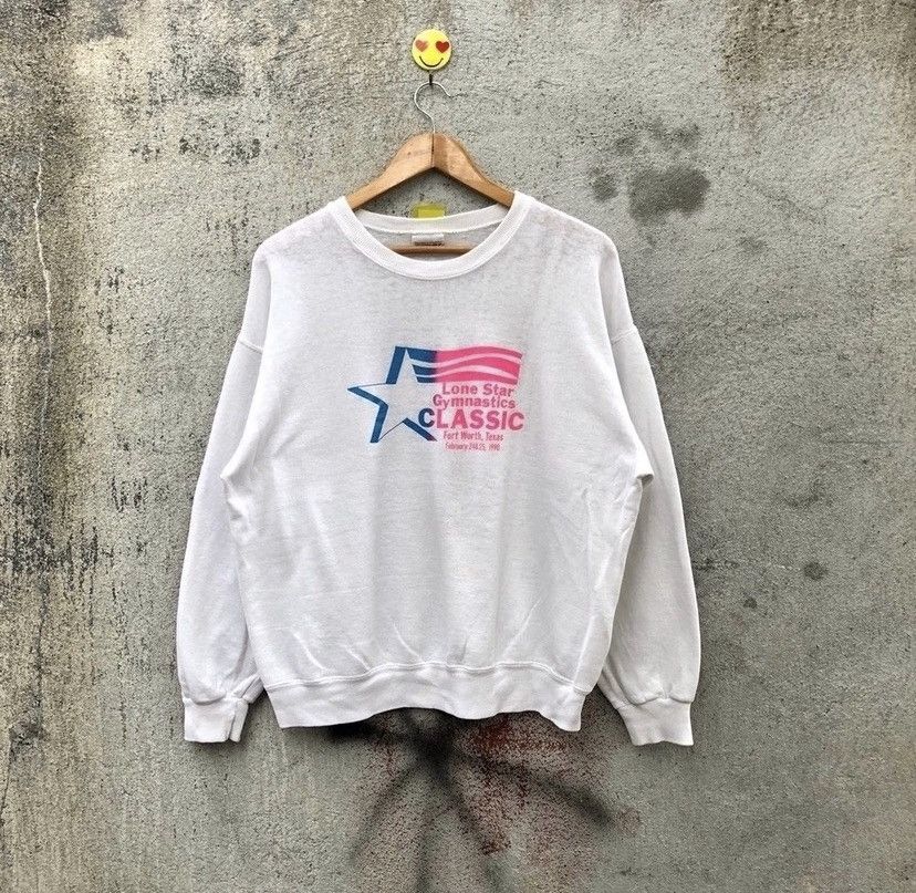 Vintage Vintage 90s lone star gymnastics classic texas sweatshirt Size US L / EU 52-54 / 3 - 1 Thumbnail