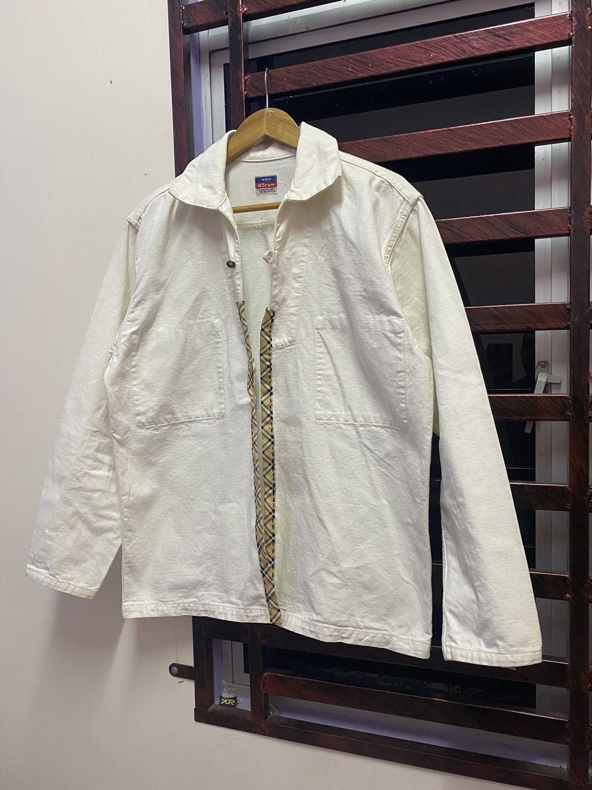 Japanese Brand Vintage Distressed 45rpm X Nova Check Sashiko Custom Jacket Size US L / EU 52-54 / 3 - 4 Thumbnail
