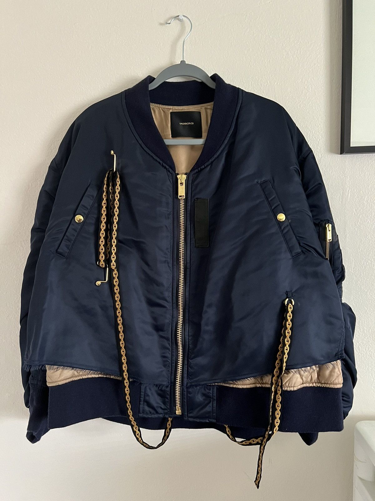 image of Fw16 Undercover Perfect Day Bomber Runway Jacket in Navy, Men's (Size Medium)