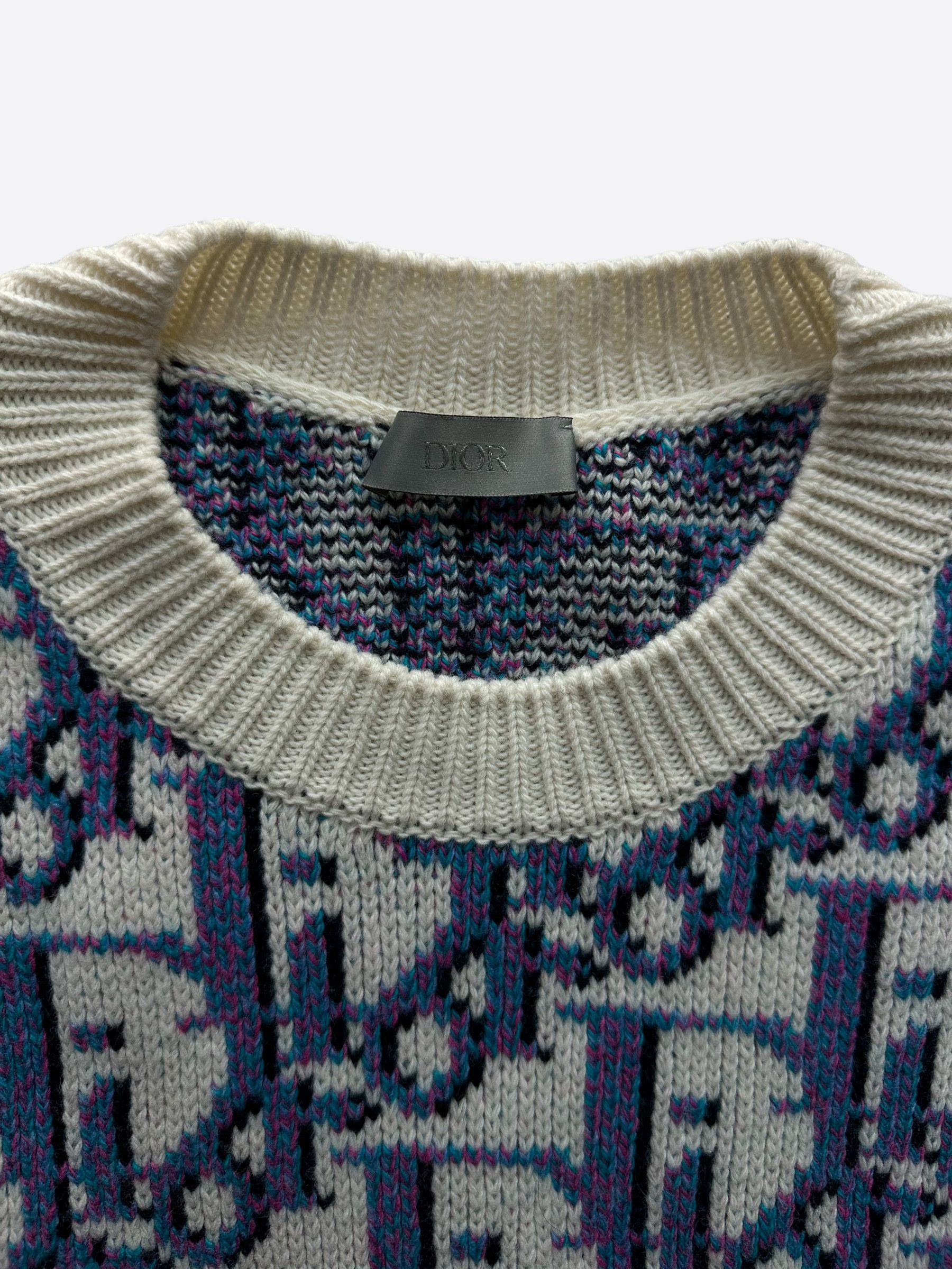 Dior Dior Blue & Purple Oblique Knit Sweater Size US XL / EU 56 / 4 - 3 Thumbnail