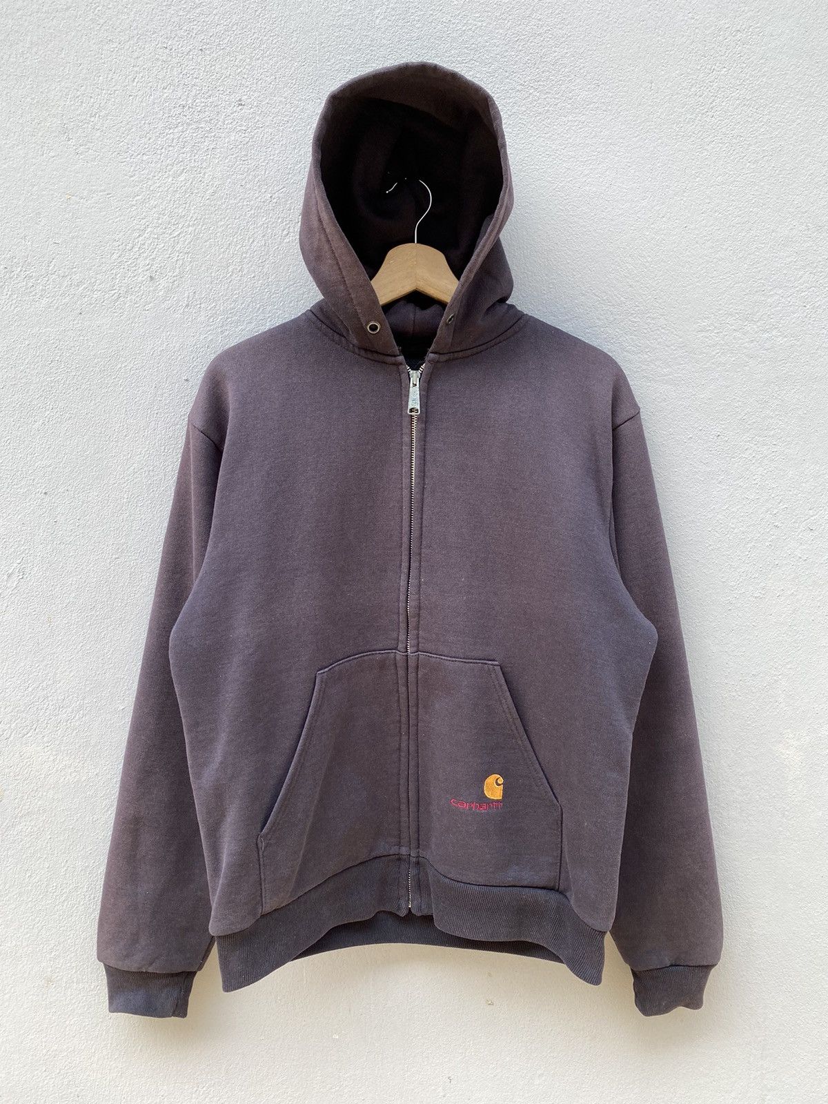 Carhartt 💥Vintage 90s Sunfaded CARHARTT Lined Sandstone Hoodie Size US L / EU 52-54 / 3 - 1 Thumbnail
