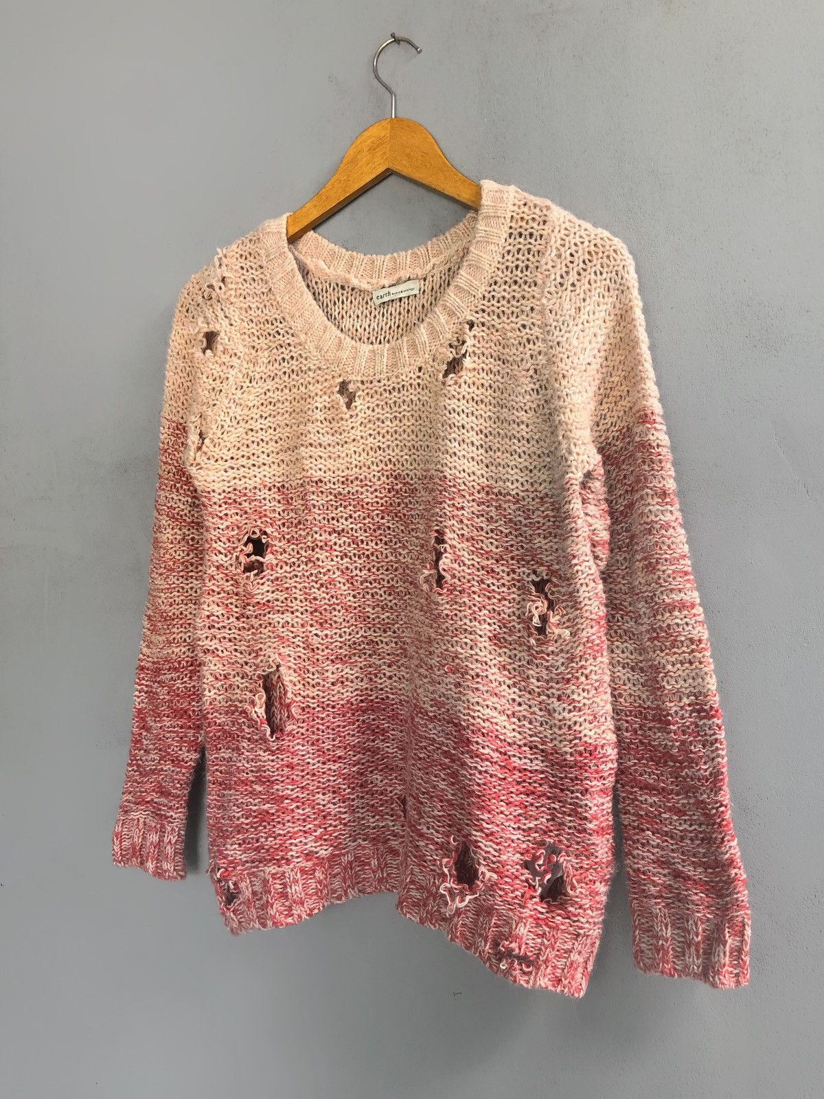 20471120 Japanese Brand Earth Distressed Grunge knitwear Japan style Size US M / EU 48-50 / 2 - 2 Thumbnail