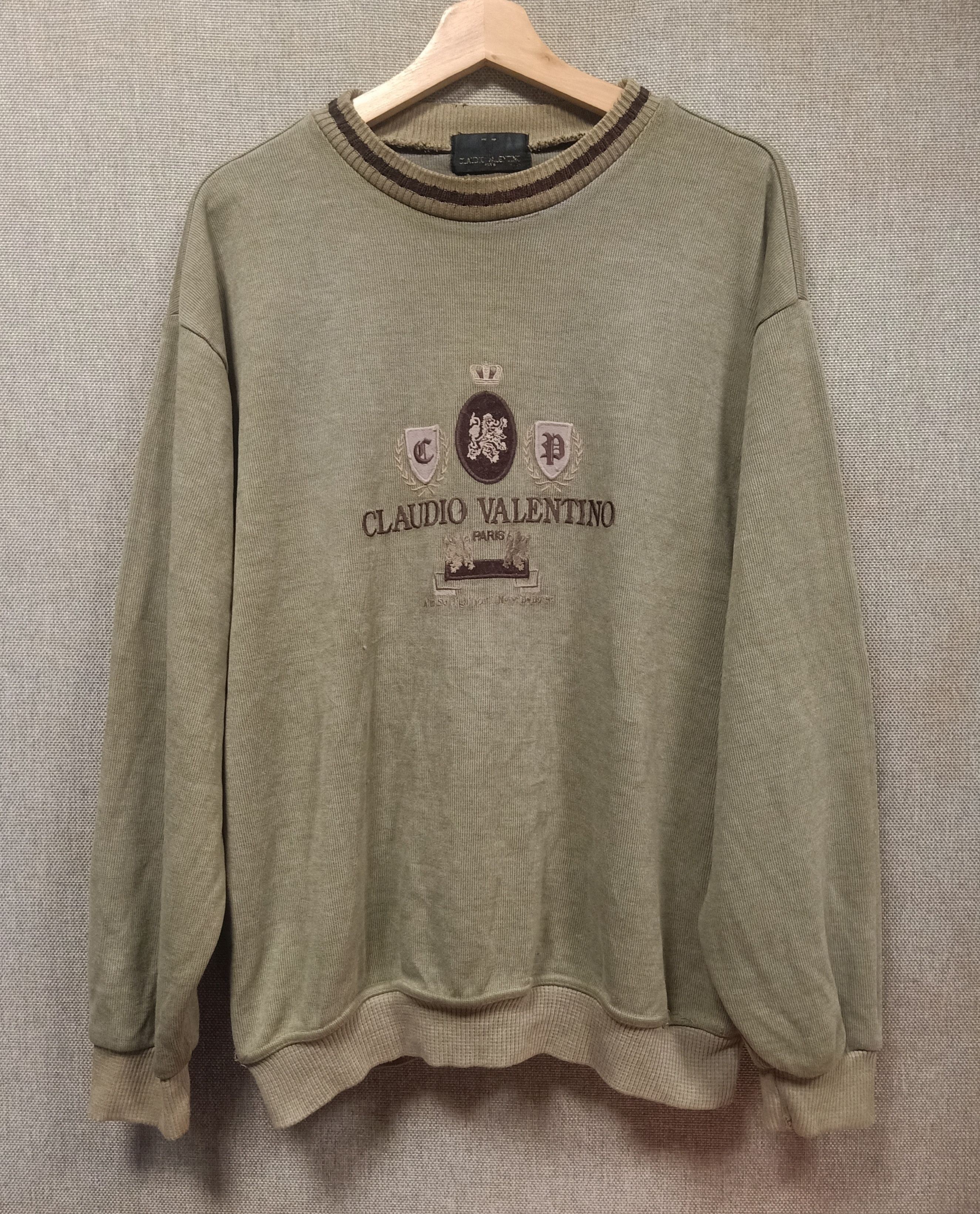 Valentino sweatshirt claudio valentino paris logo embroidery Size US L / EU 52-54 / 3 - 1 Thumbnail
