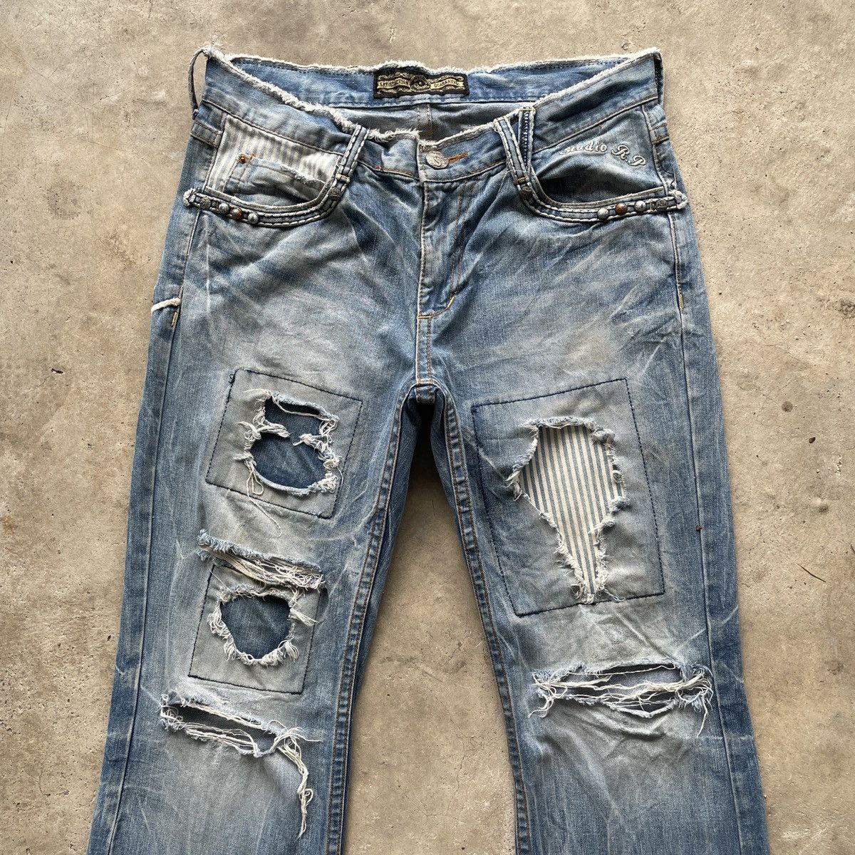 Japanese Brand RARE💥 Vintage Studio R.P JAPAN Faded Denim Jeans Pants Size US 34 / EU 50 - 3 Thumbnail