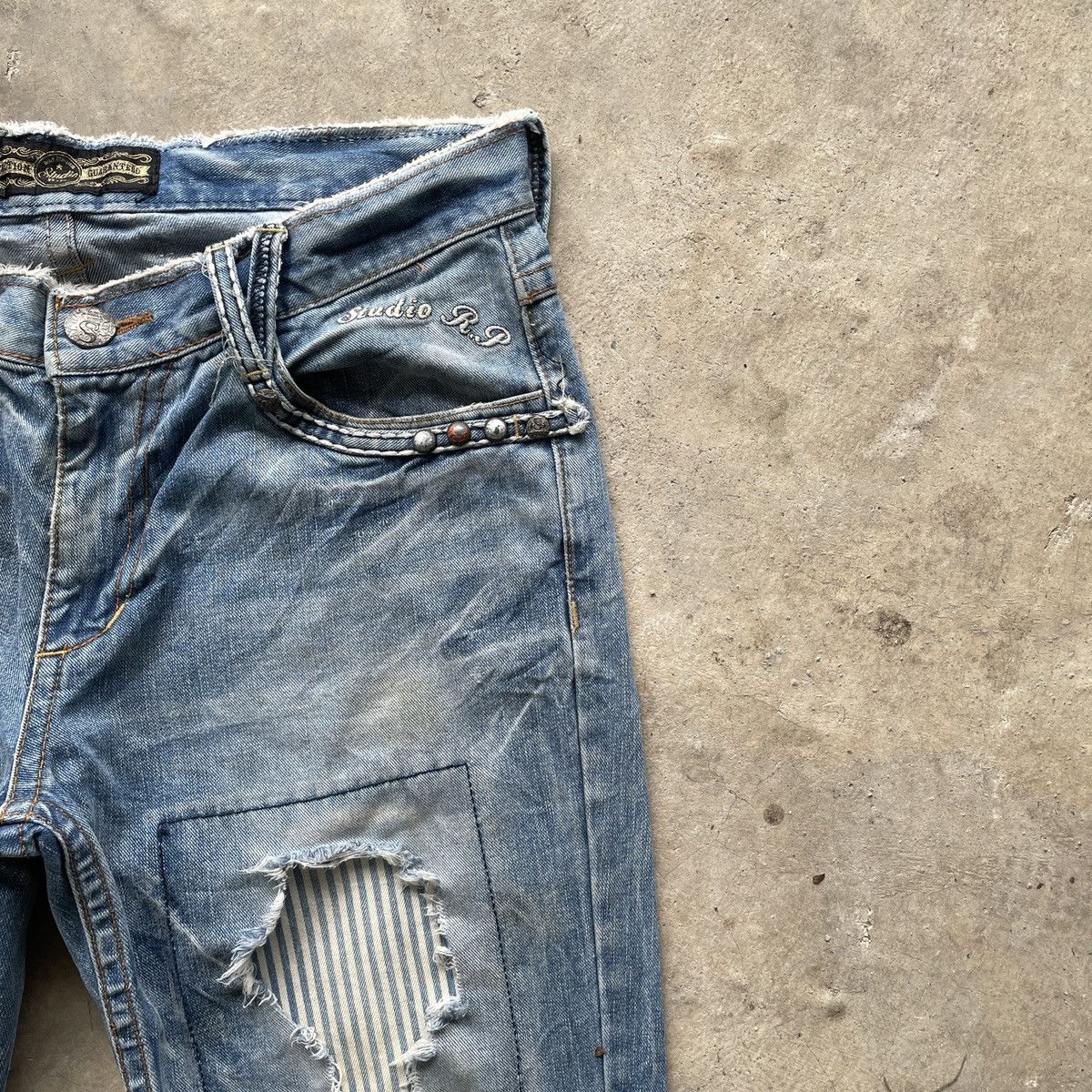 Japanese Brand RARE💥 Vintage Studio R.P JAPAN Faded Denim Jeans Pants Size US 34 / EU 50 - 6 Thumbnail