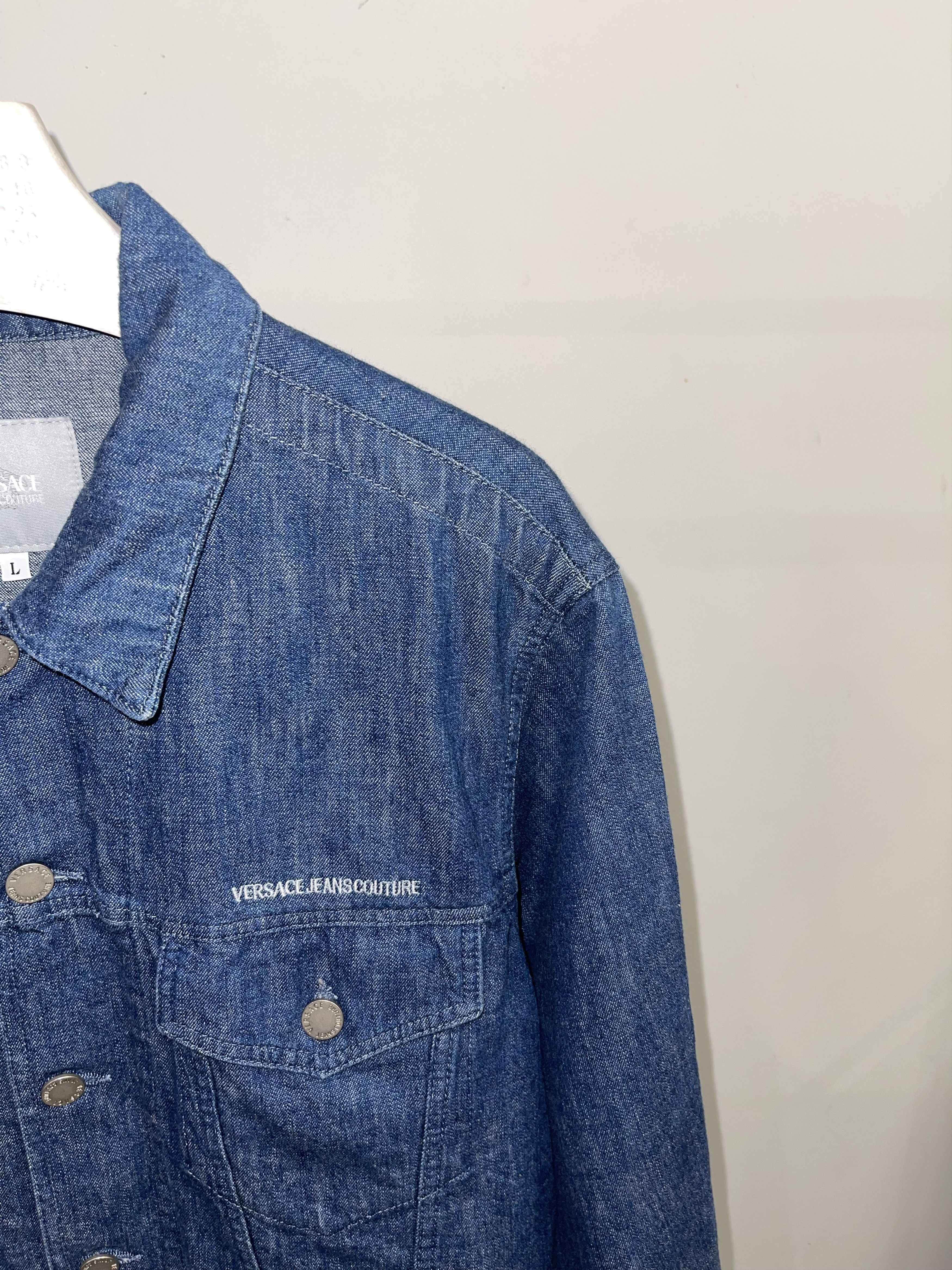 Versace Versace Jeans Couture Logo Indigo Denim Jacket Size US M / EU 48-50 / 2 - 2 Thumbnail