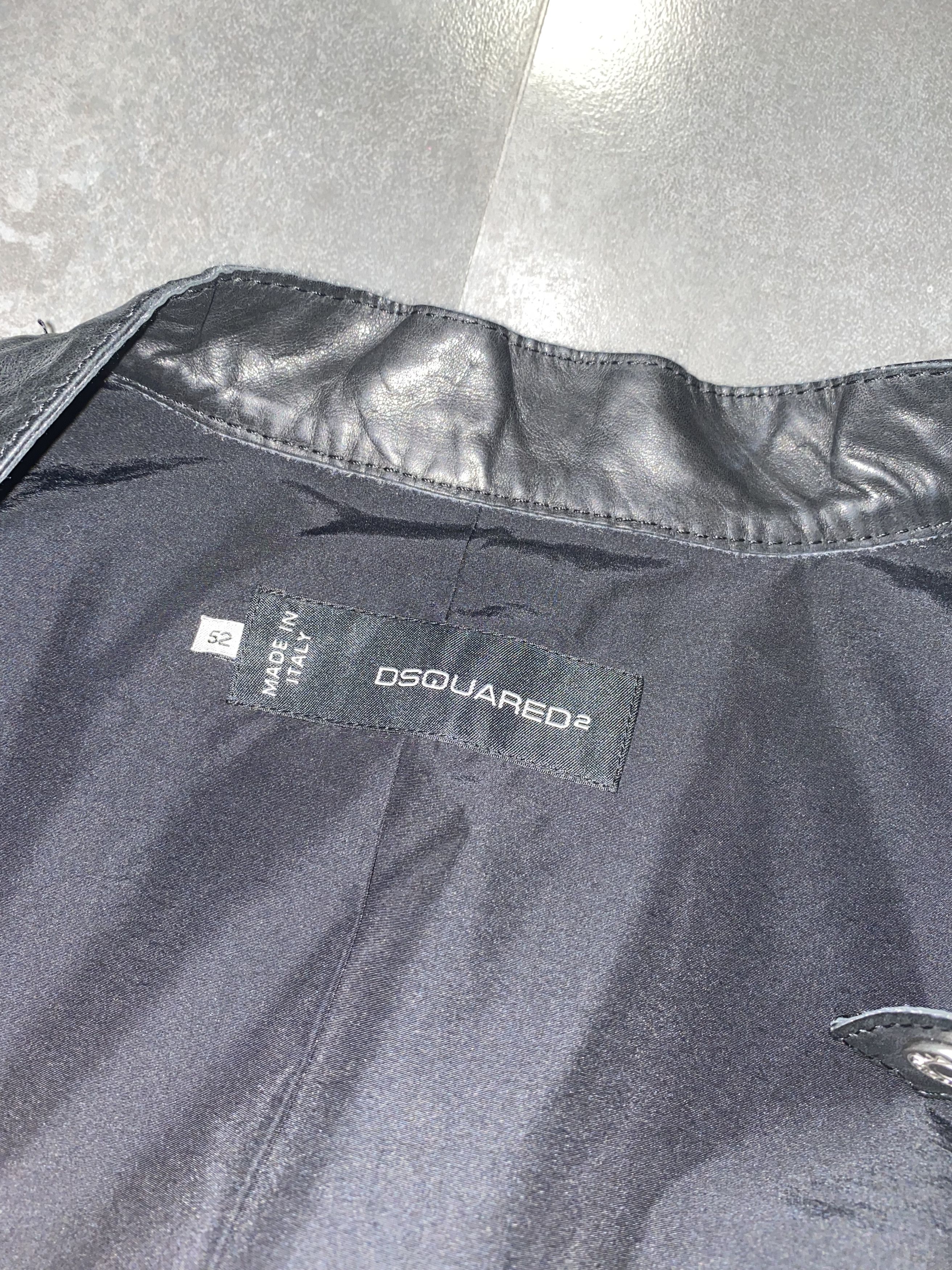 Dsquared2 SS13 Dsquared2 Assymetrical Biker Bomber Leather Jacket Size US L / EU 52-54 / 3 - 19 Thumbnail